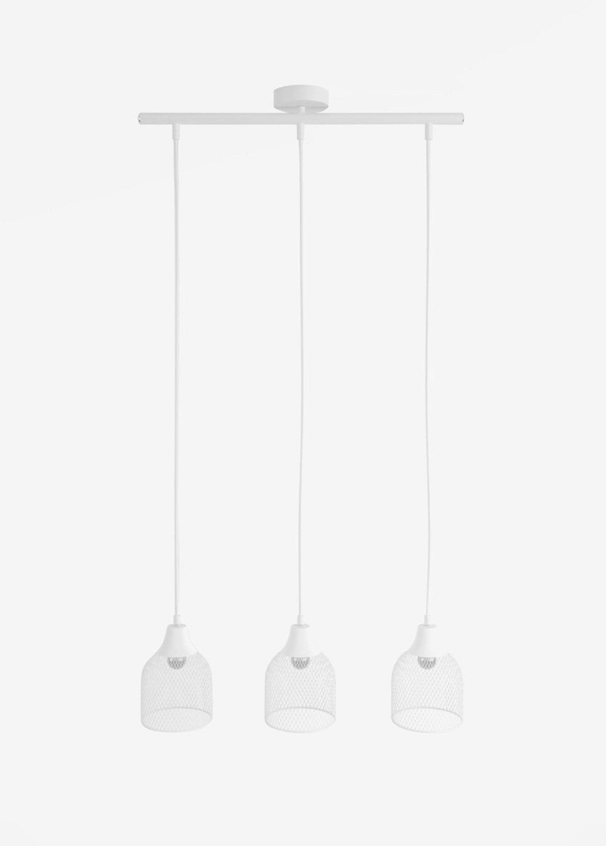 Suspension 3 lampes en métal ajouré BLANC POT-VILLADORO FA2