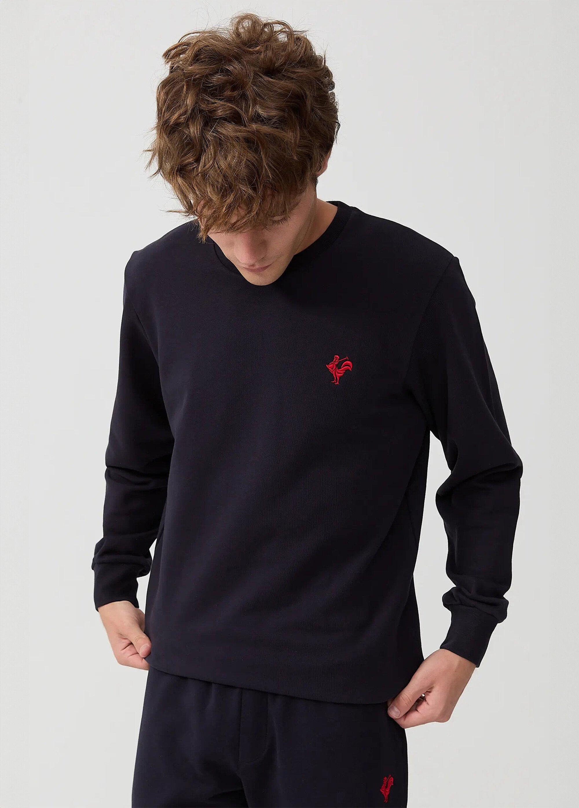 Sweat molletonné col rond manches longues Bleu MFK-MORIN FA2