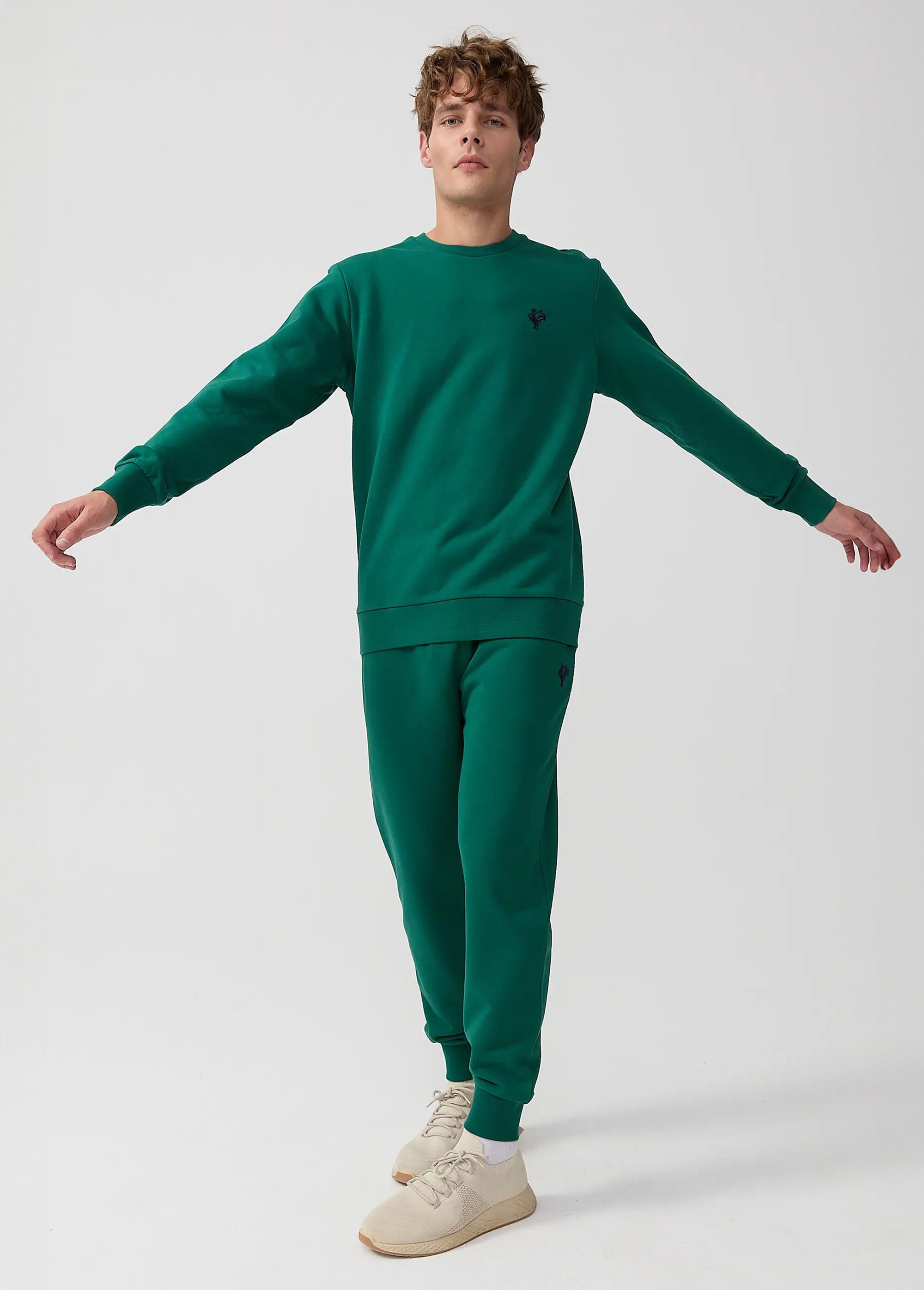 Sweat molletonné col rond manches longues Vert MFK-MORIN SF1