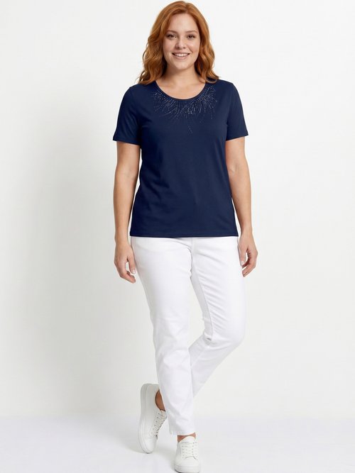 T-shirt court manches courtes Femme Grande Taille Bleu COTINGA SI1