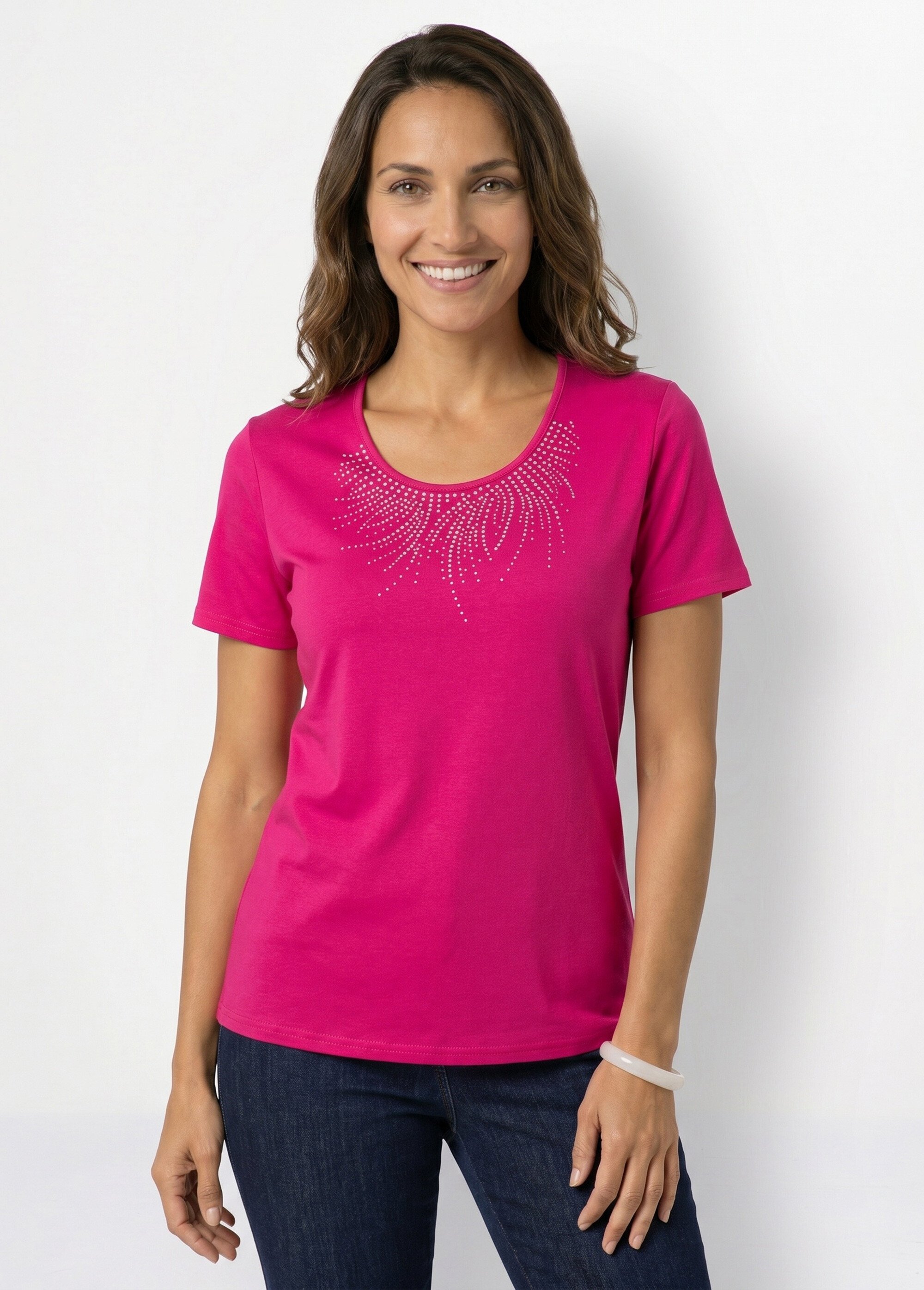 T-shirt court manches courtes Femme Rose COTINGA FA1