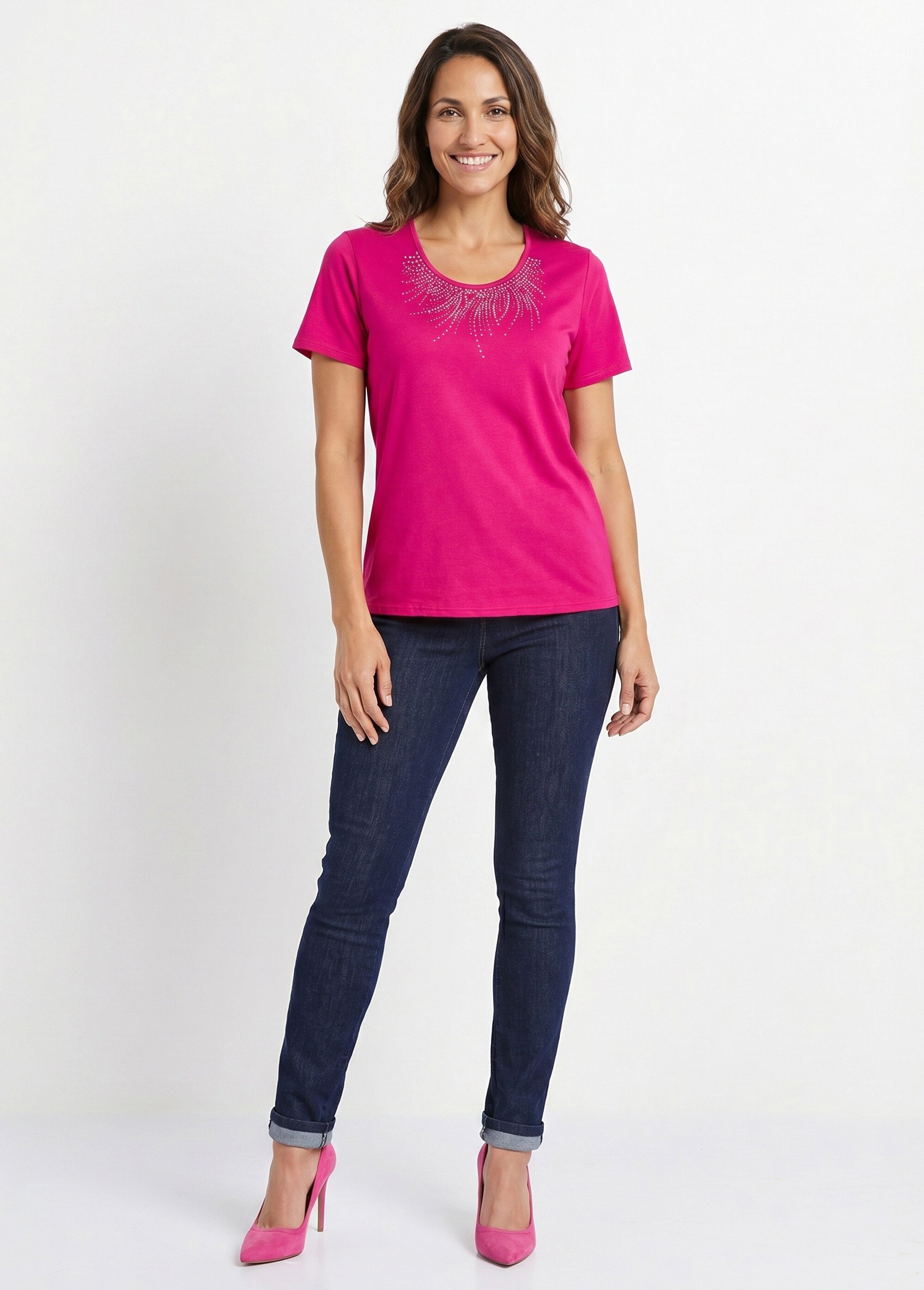 T-shirt court manches courtes Femme Rose COTINGA SI1