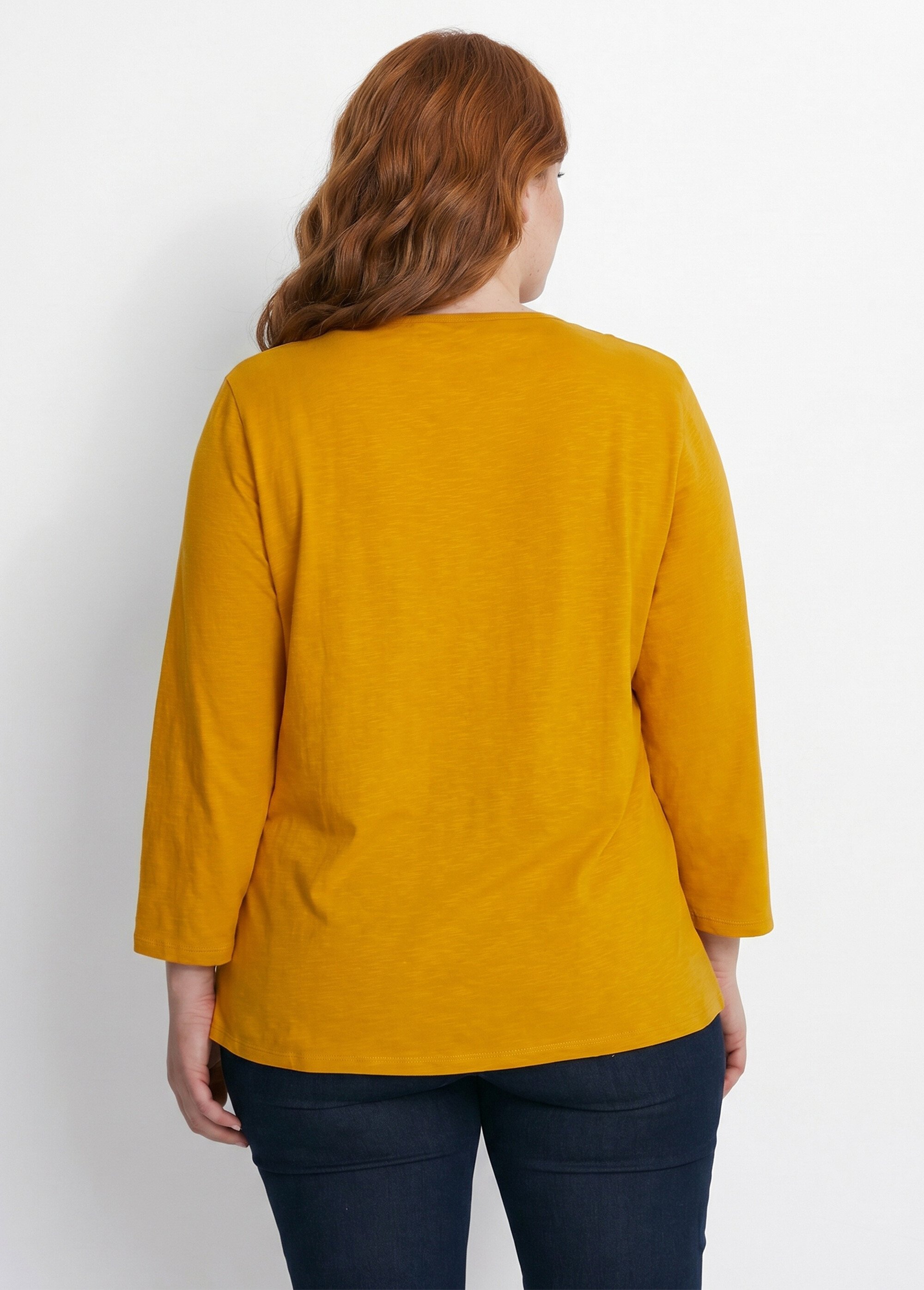 T-shirt manches 3/4 coton et macramé