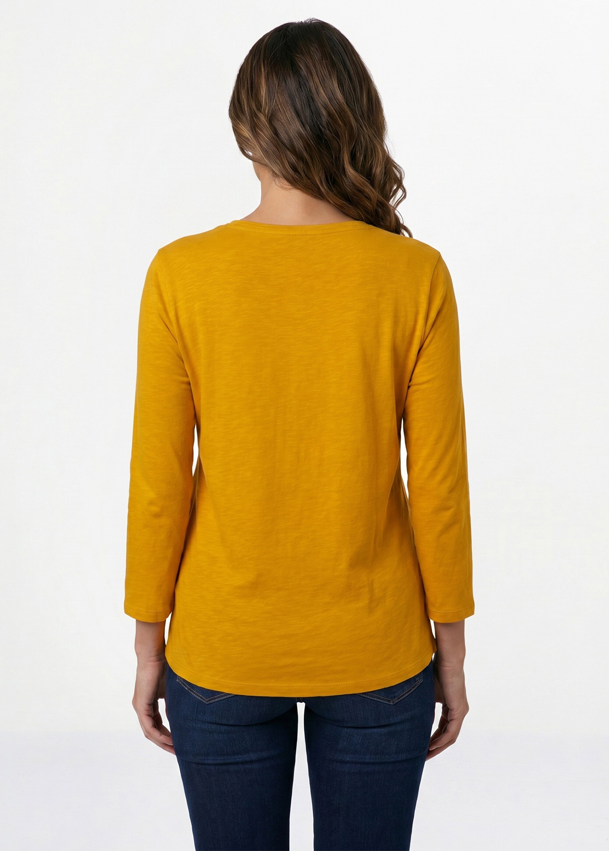 T-shirt manches 3/4 coton et macramé