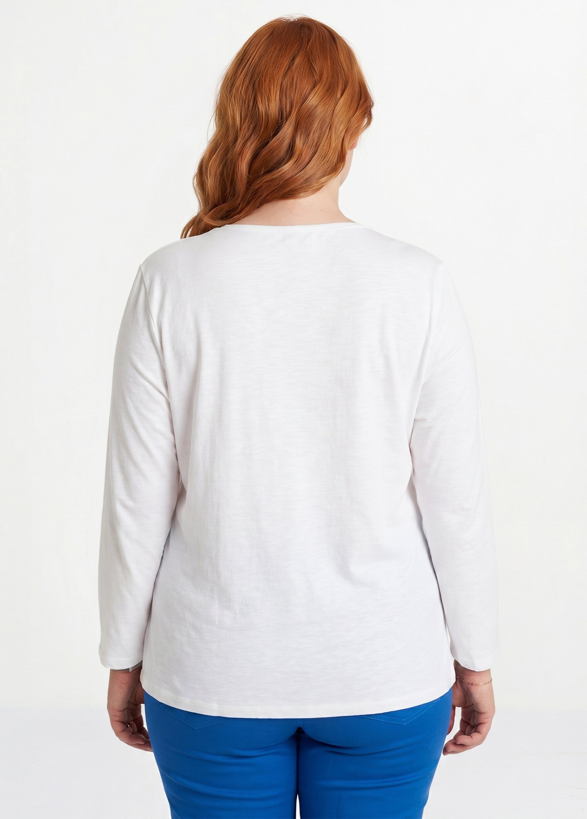 T-shirt manches 3/4 coton et macramé