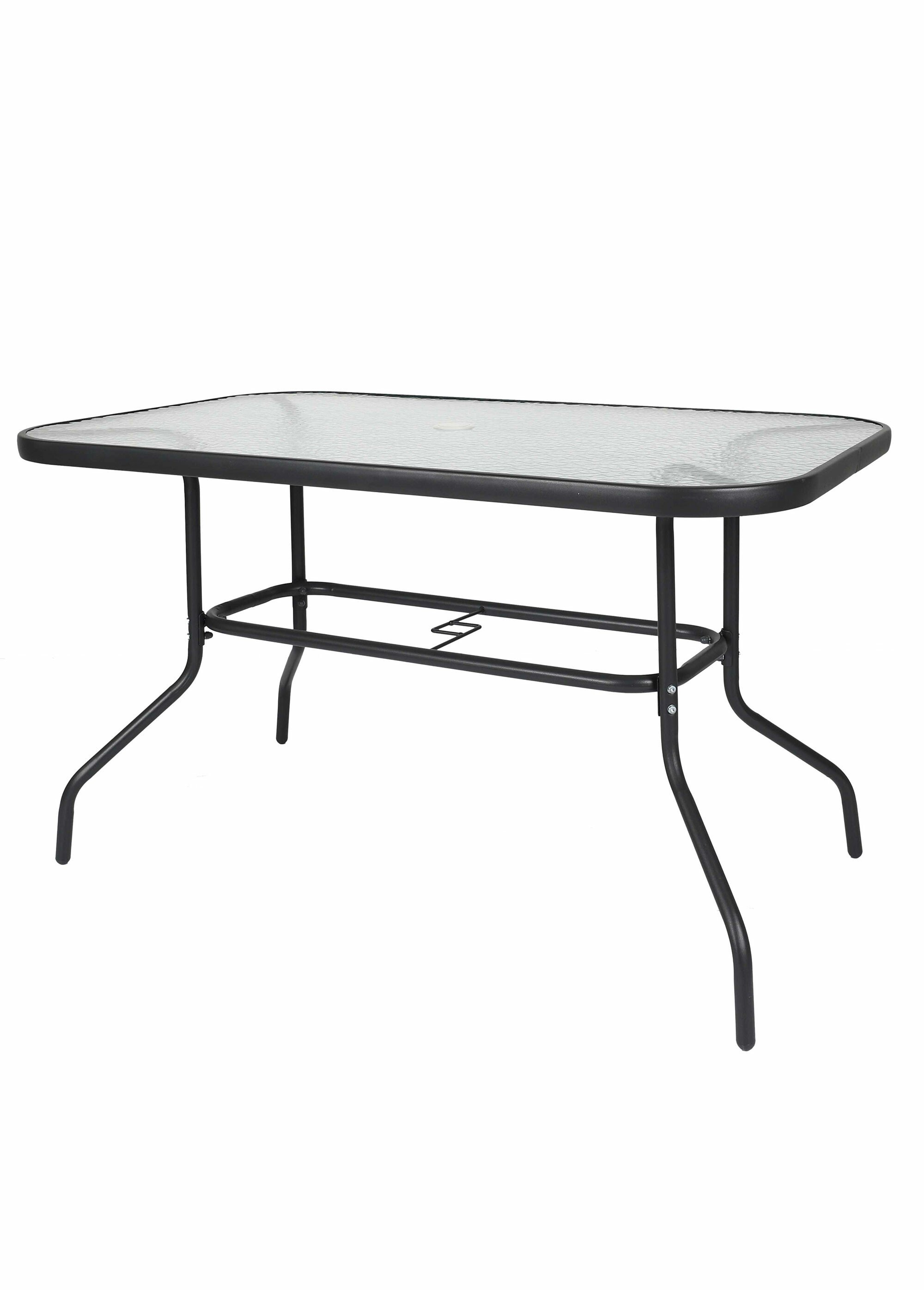 Table de jardin + 4 Chaises + Parasol NOIR CMP-HDO0296 DE1
