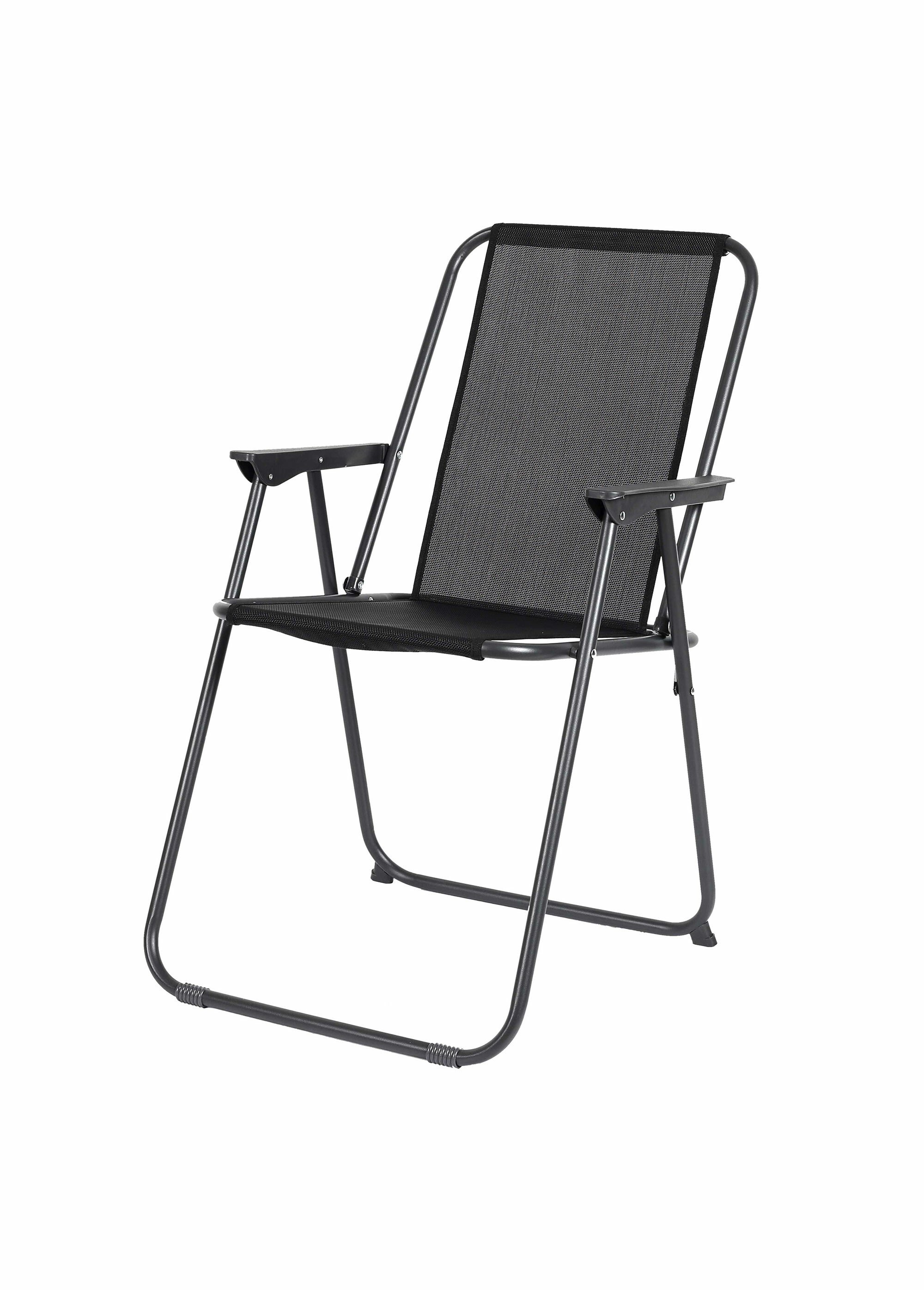 Table de jardin + 4 Chaises + Parasol NOIR CMP-HDO0296 DE2