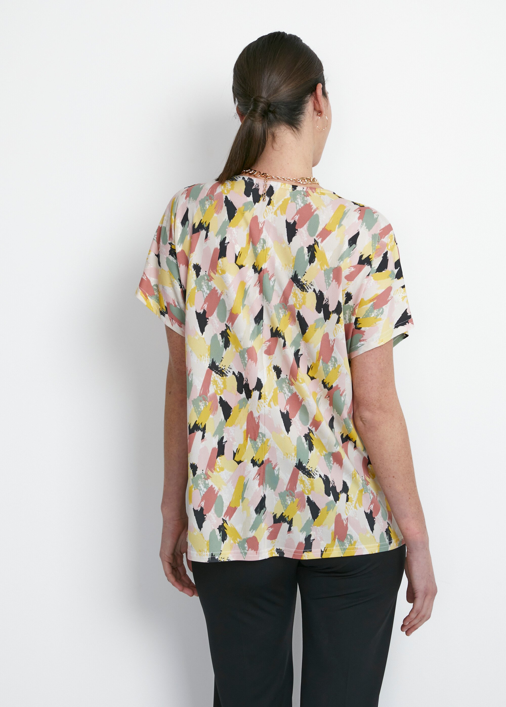 Tee-shirt manches kimono galon perlé