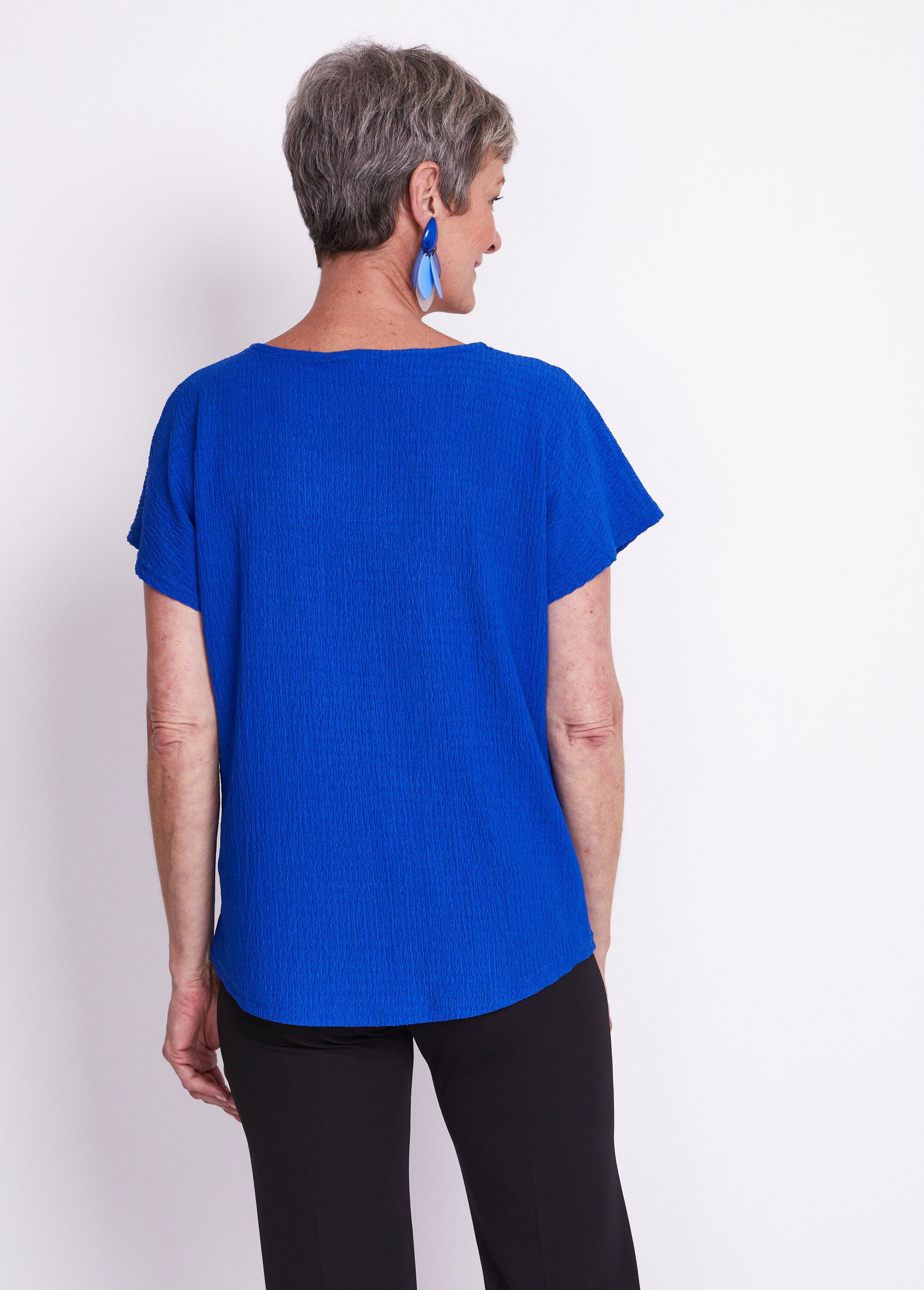 Tee-shirt manches kimono maille gaufrée