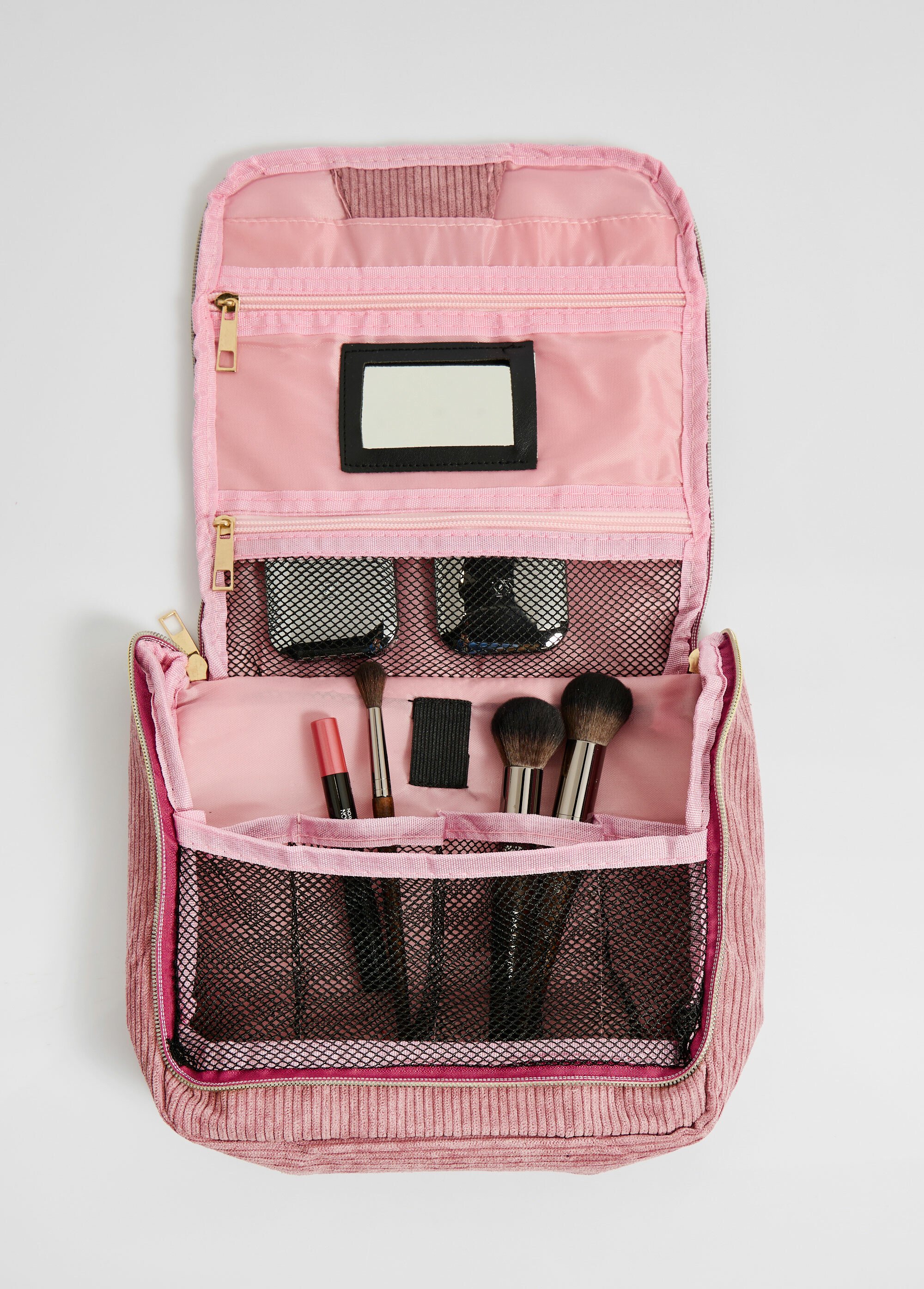 Trousse de toilette à suspendre, velours Rose KP-170495020 DE3