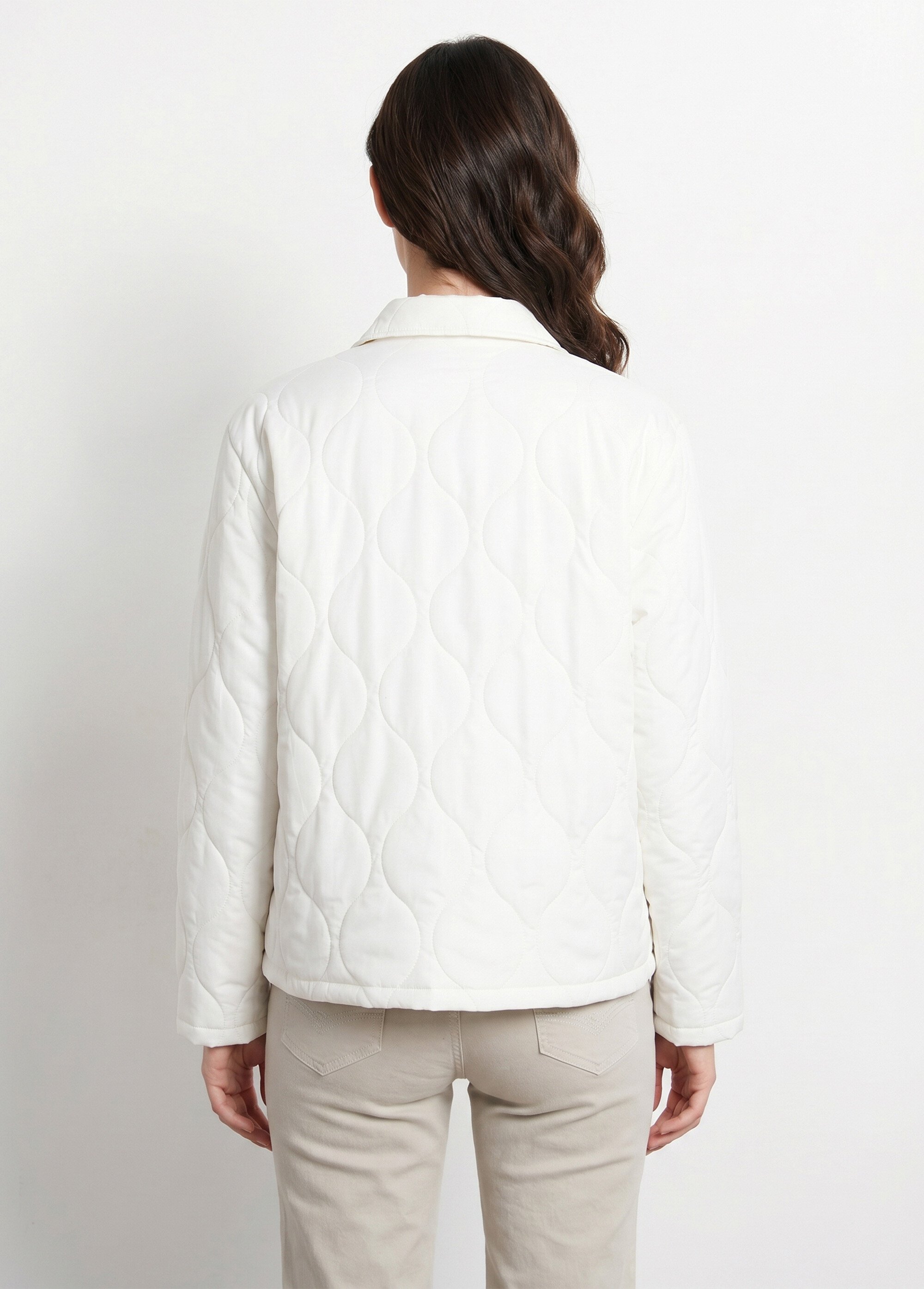 Veste courte matelassée pressionnée Femme Beige TROPIQUE DO1