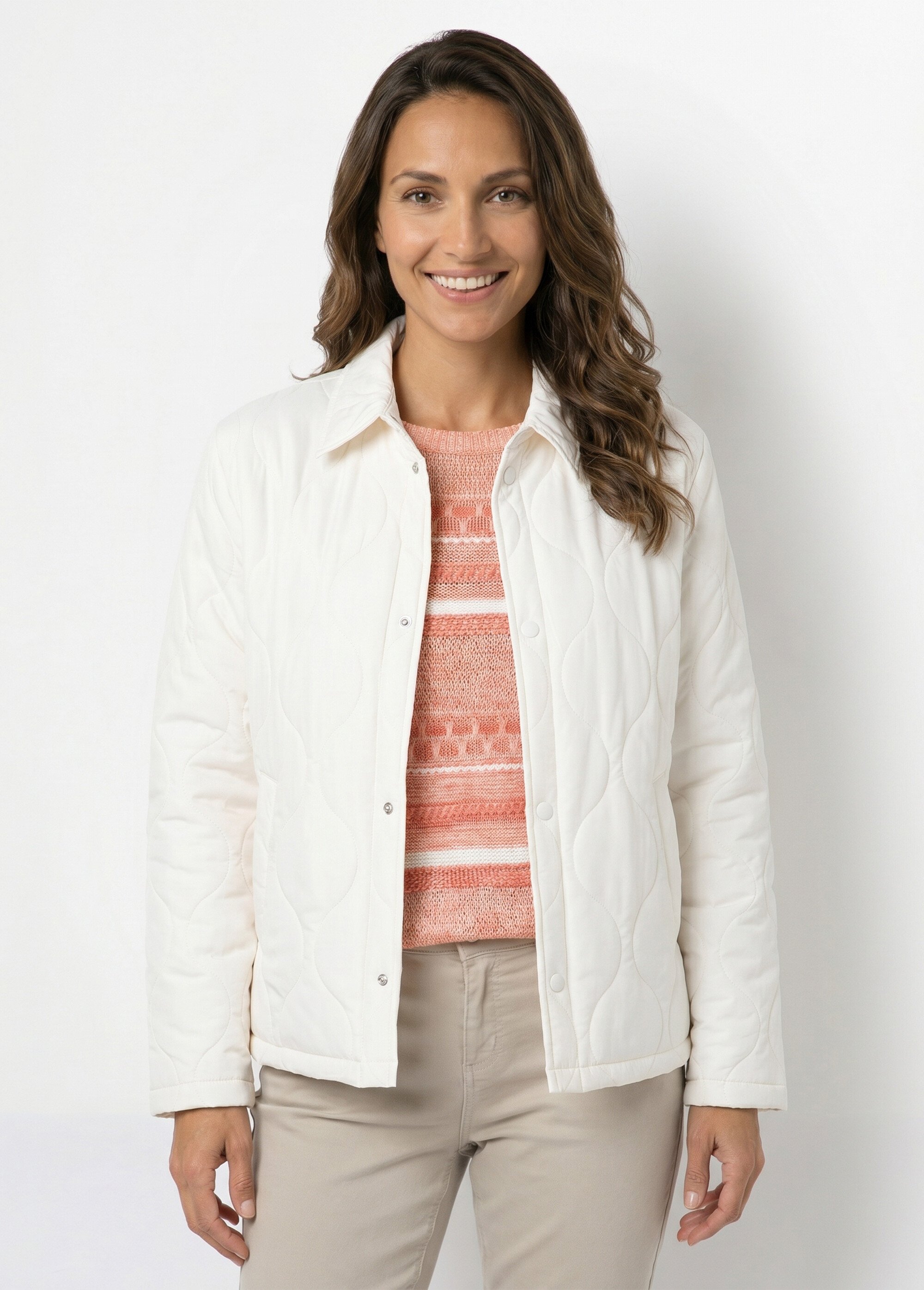 Veste courte matelassée pressionnée Femme Beige TROPIQUE FA1