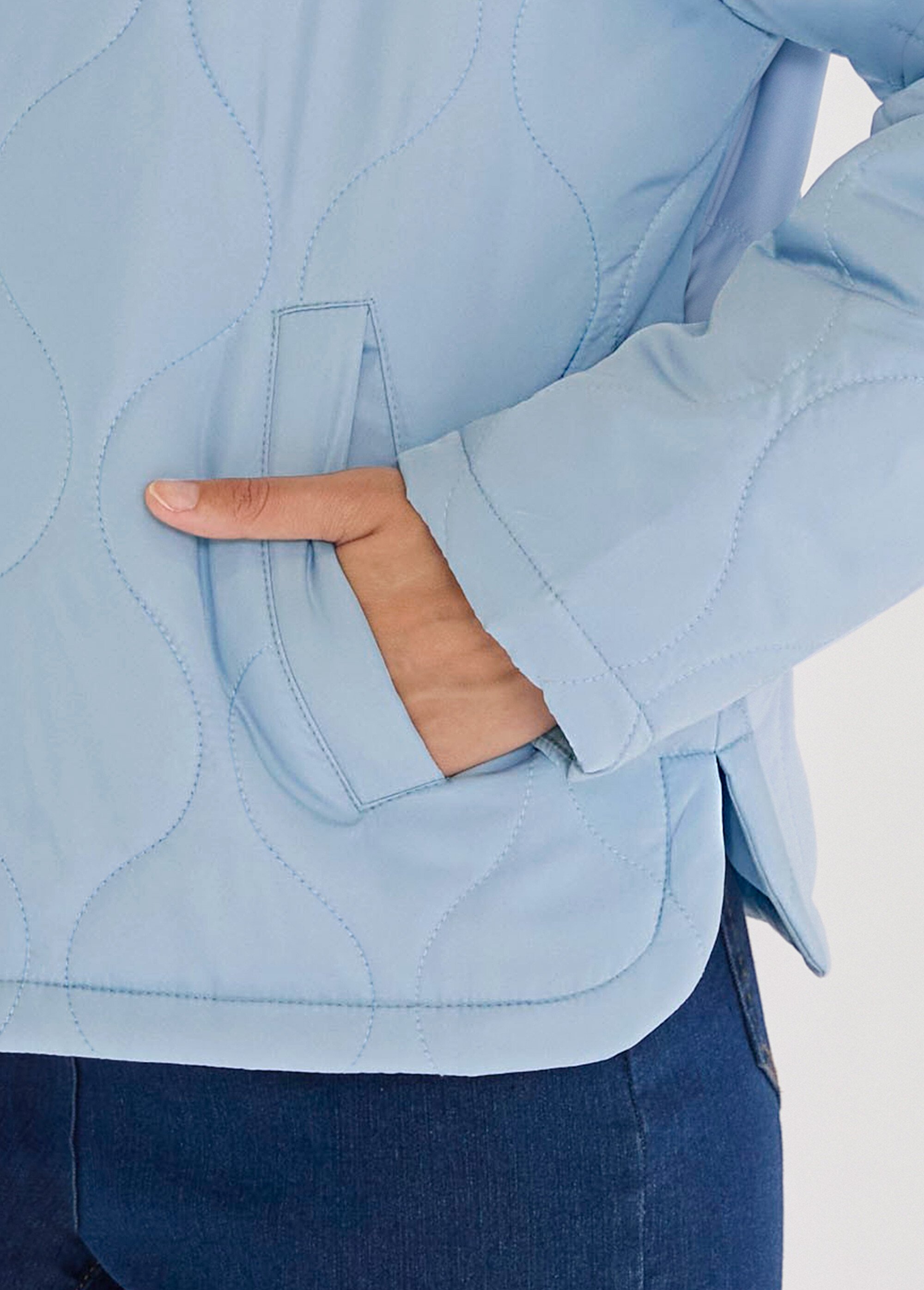 Veste courte matelassée pressionnée Femme Bleu TROPIQUE DE2