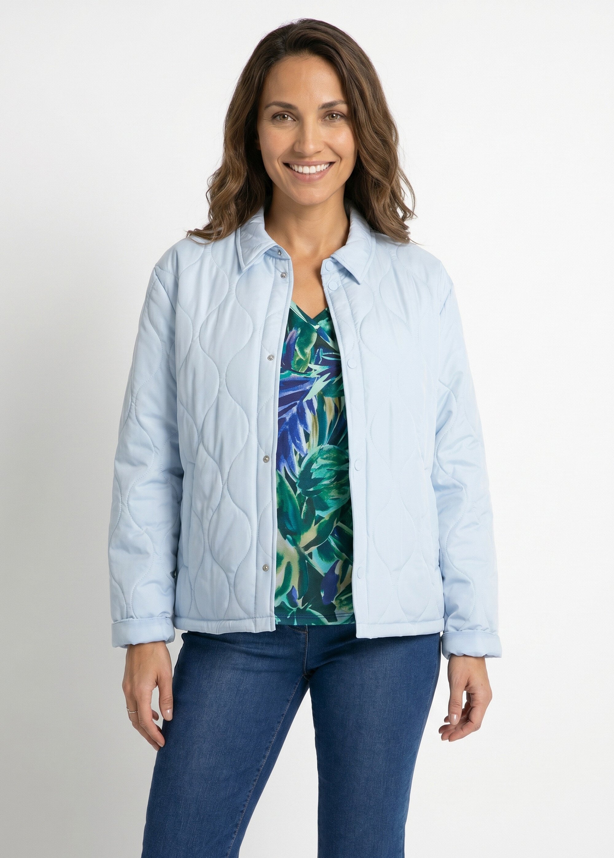 Veste courte matelassée pressionnée Femme Bleu TROPIQUE FA1