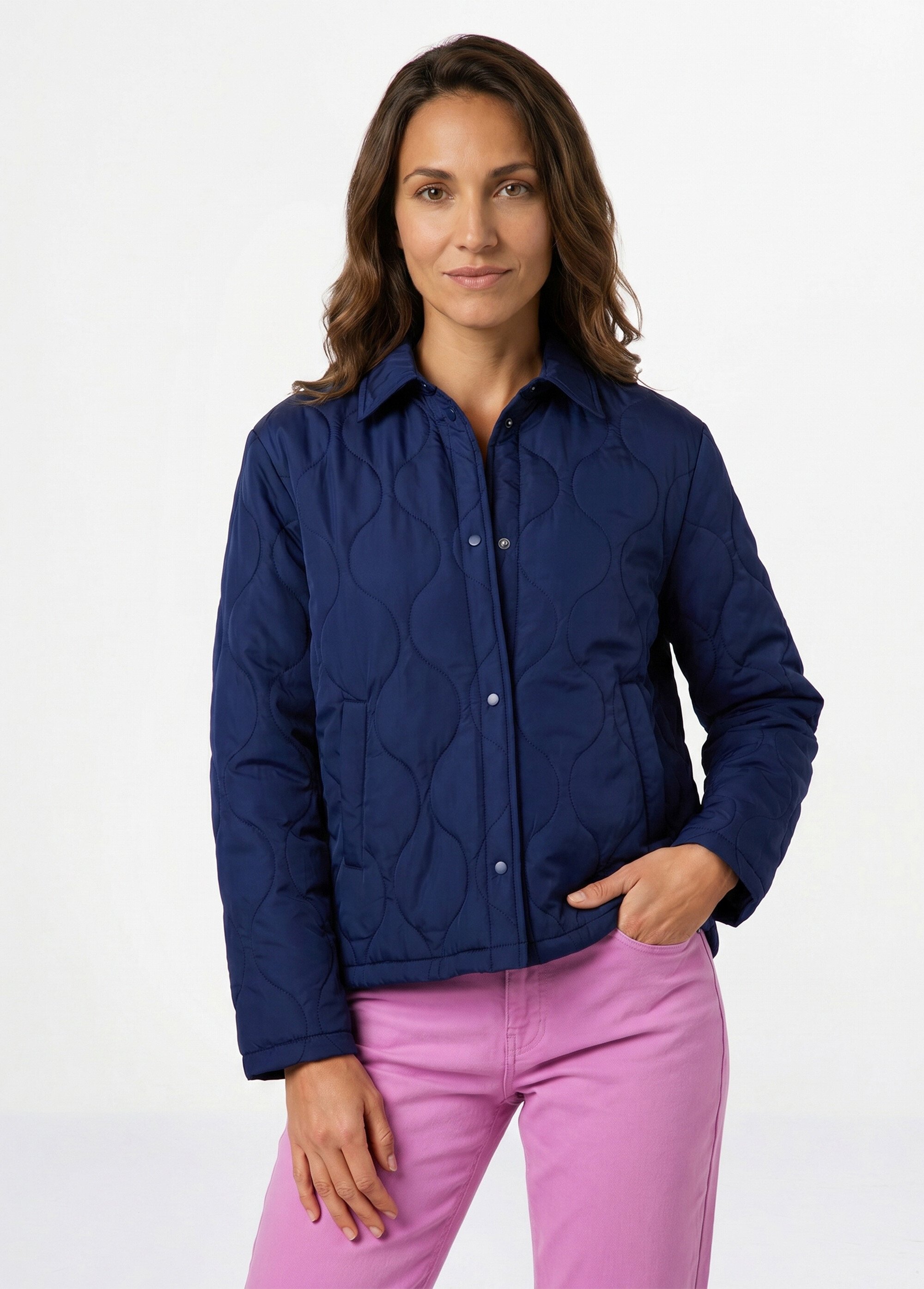 Veste courte matelassée pressionnée Femme Bleu TROPIQUE FA1