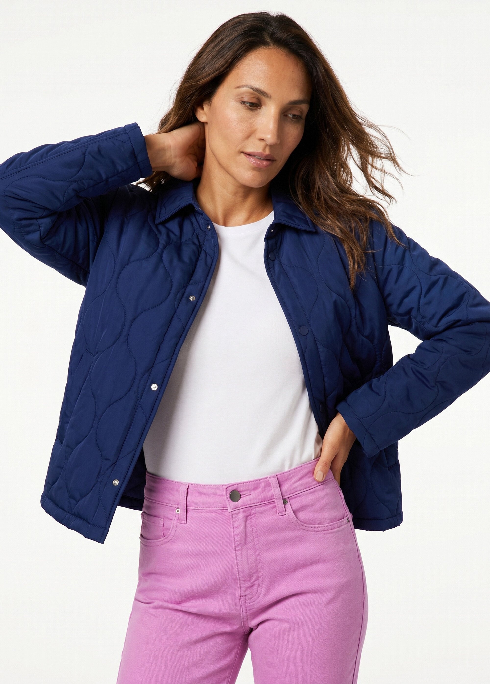 Veste courte matelassée pressionnée Femme Bleu TROPIQUE MV1