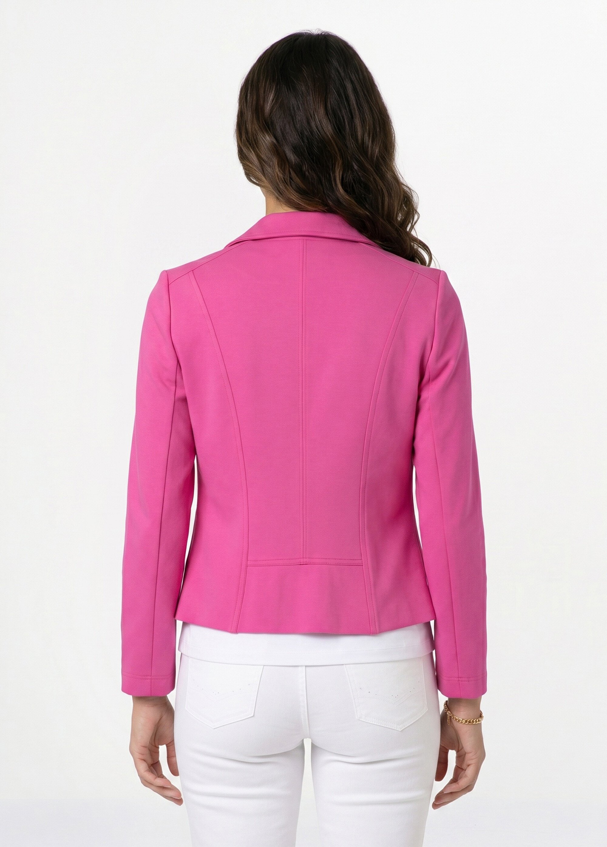 Veste courte zippée droite maille milano