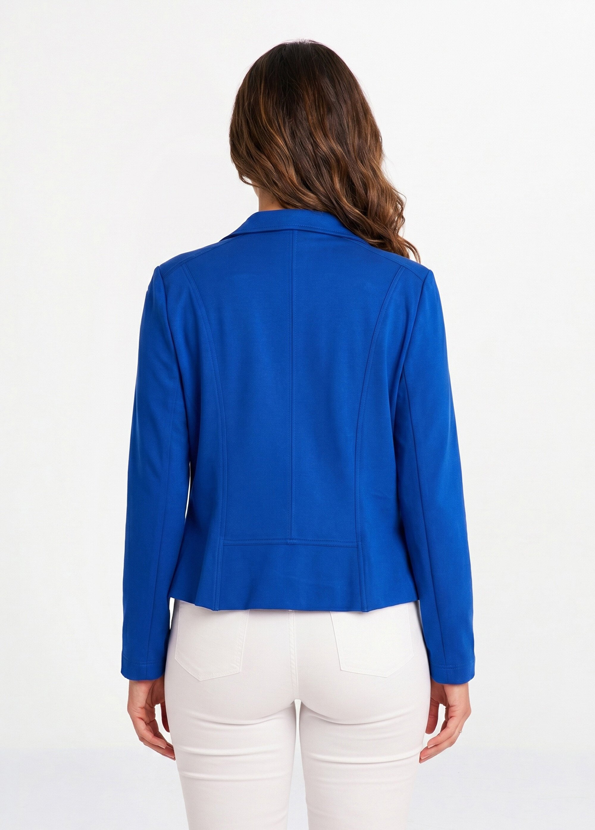 Veste courte zippée droite maille milano