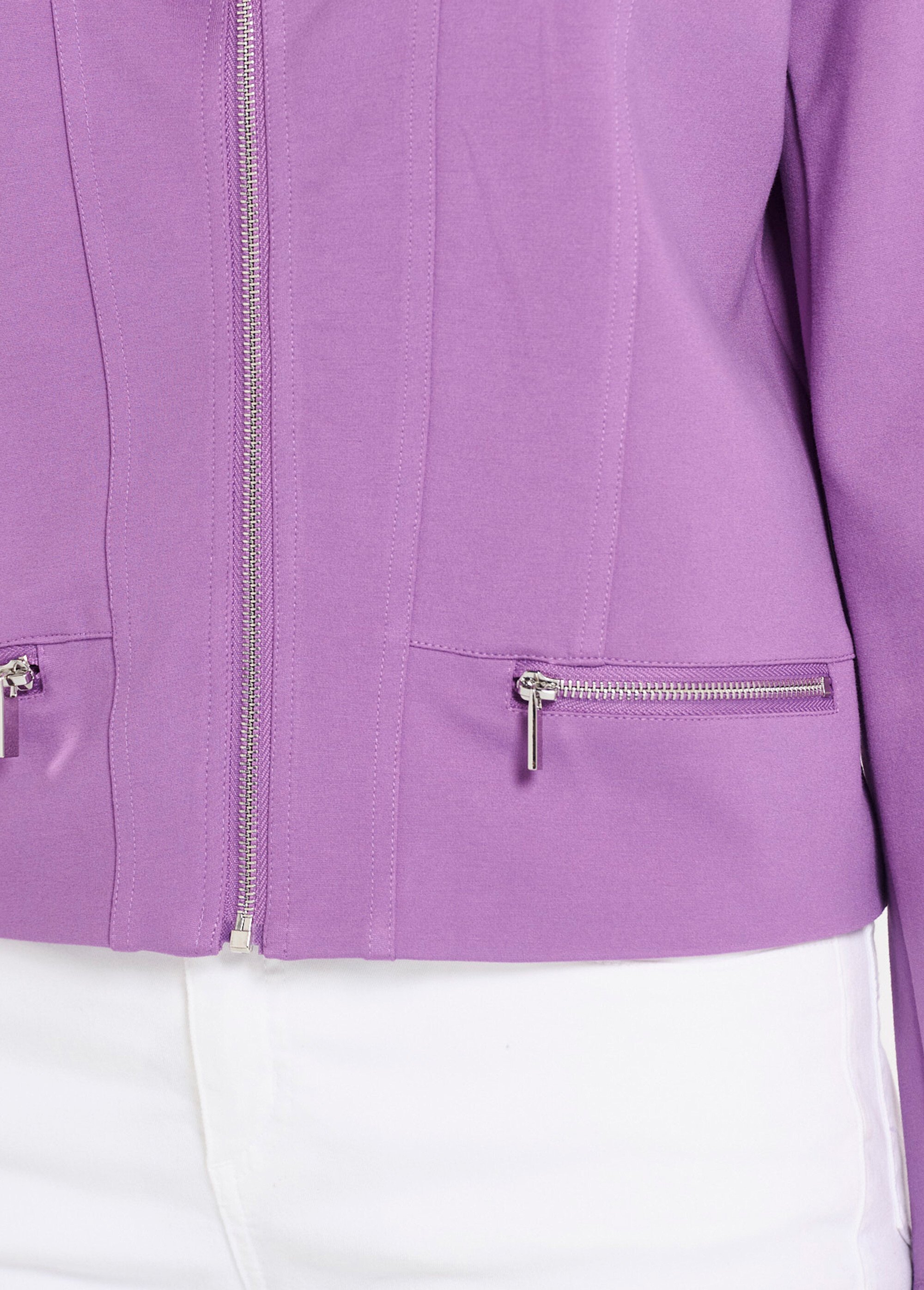 Veste courte zippée droite maille milano Femme Violet TRIOLET DE1