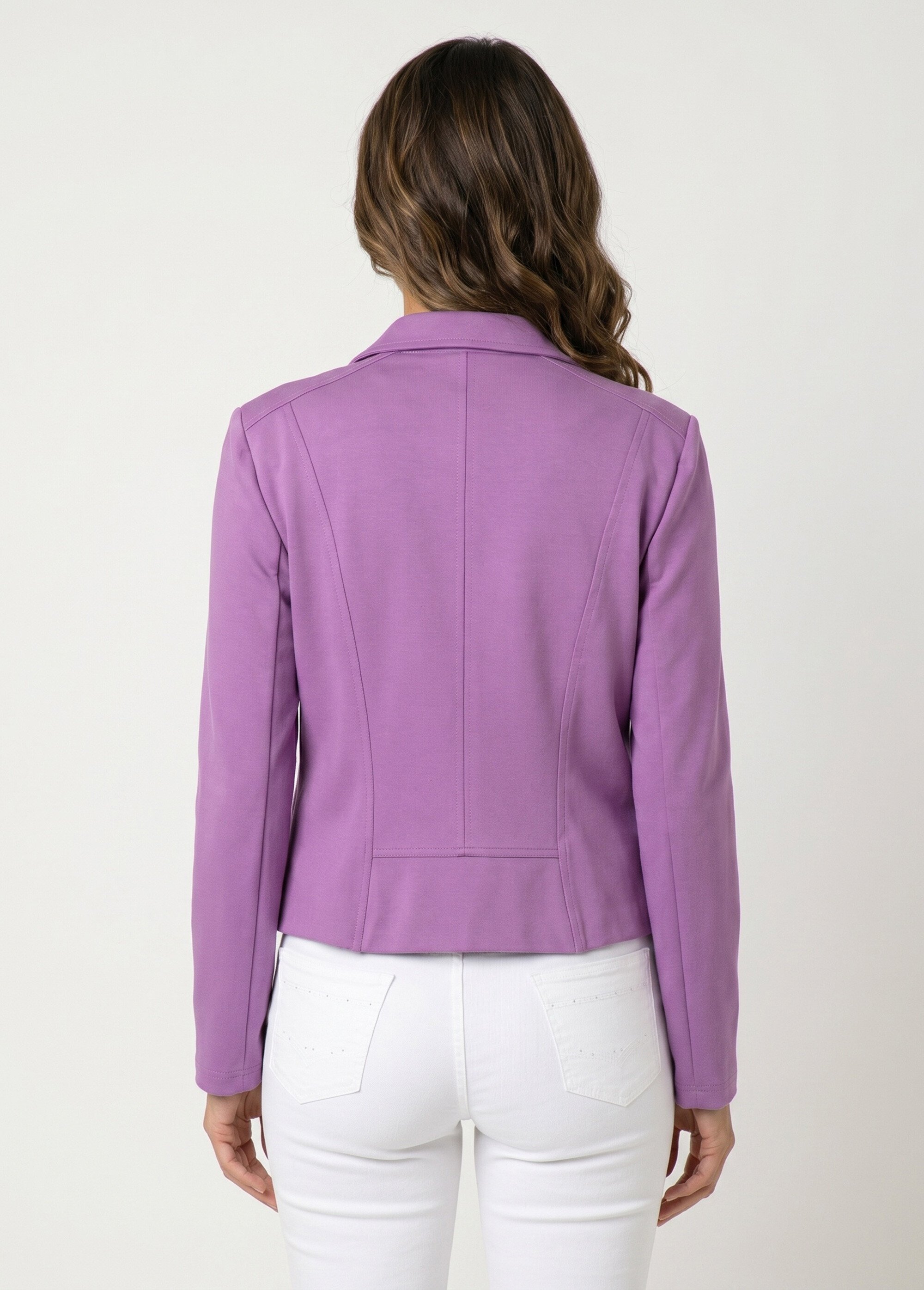 Veste courte zippée droite maille milano Femme Violet TRIOLET DO1