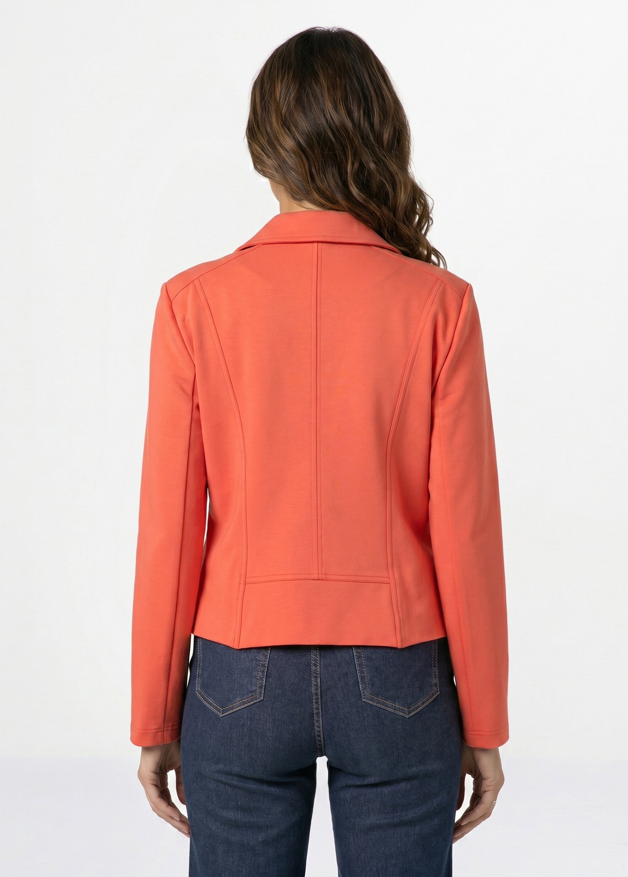 Veste courte zippée droite maille milano