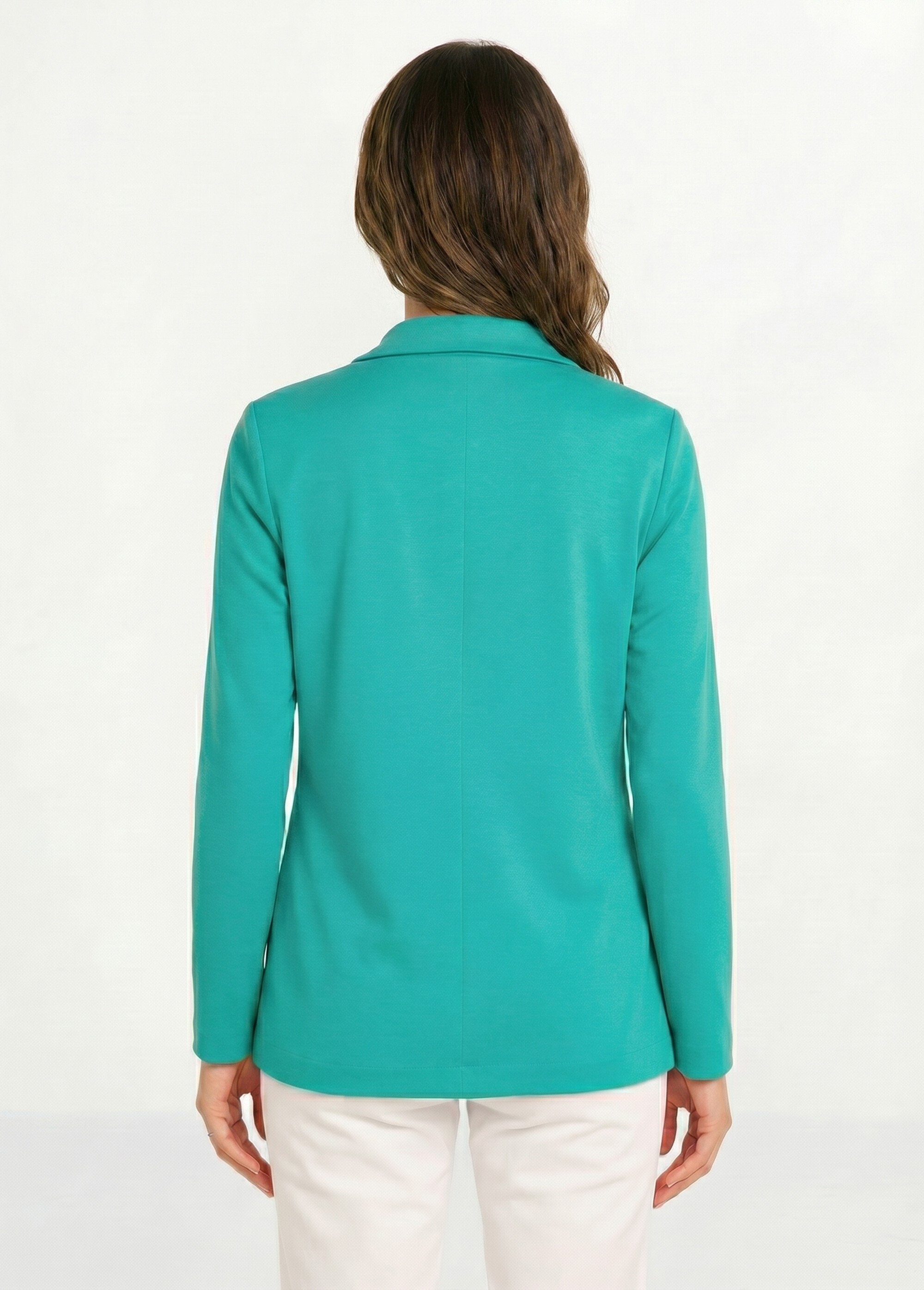 Veste droite boutonnée maille milano unie Femme Vert TISSERAND DO1