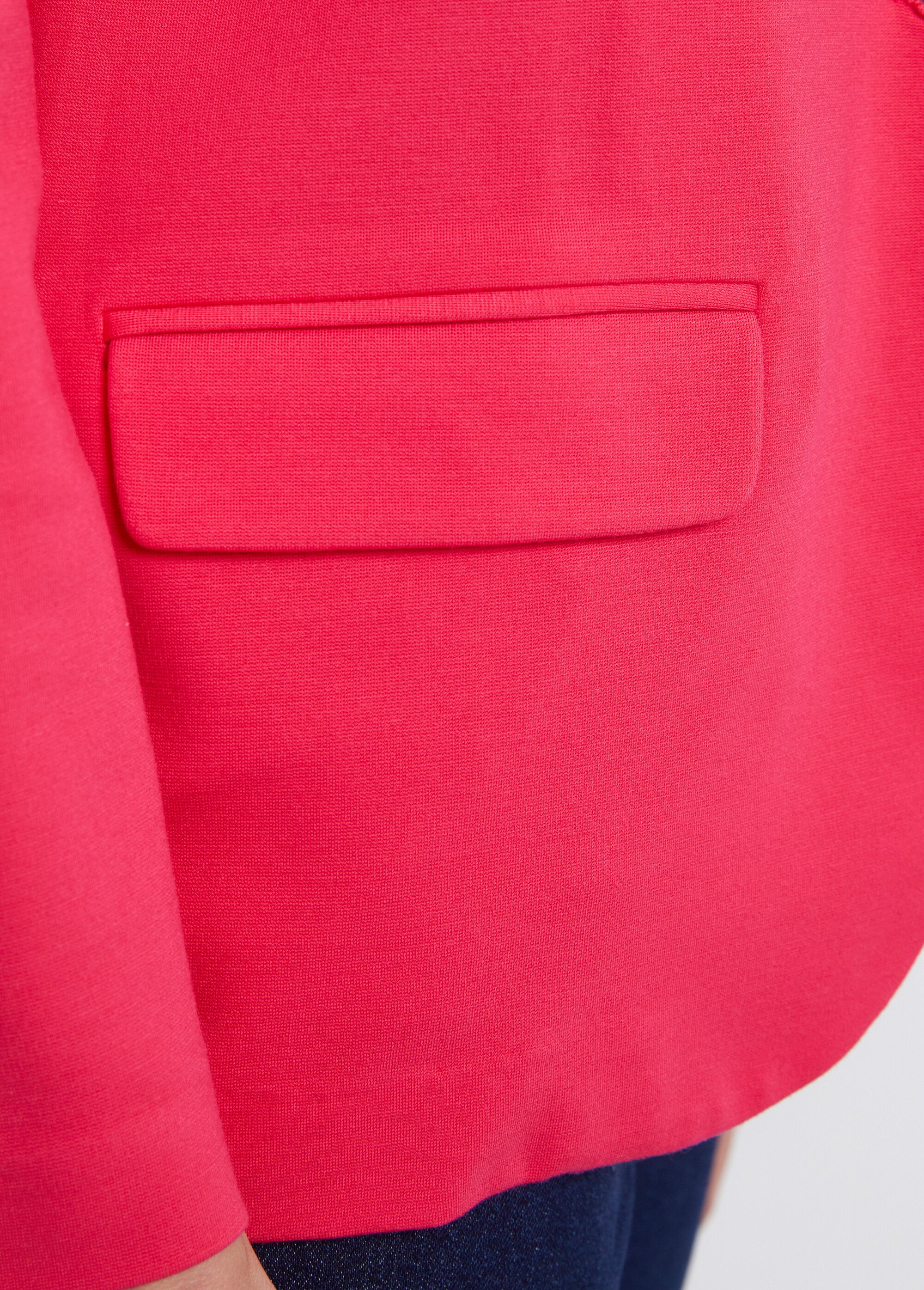 Veste droite boutonnée maille milano unie Femme Rose TISSERAND DE1