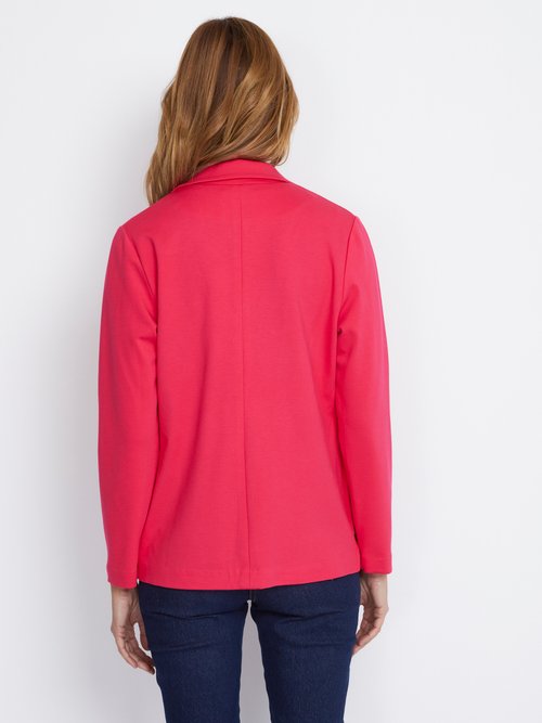 Veste droite boutonnée maille milano unie Femme Rose TISSERAND DO1