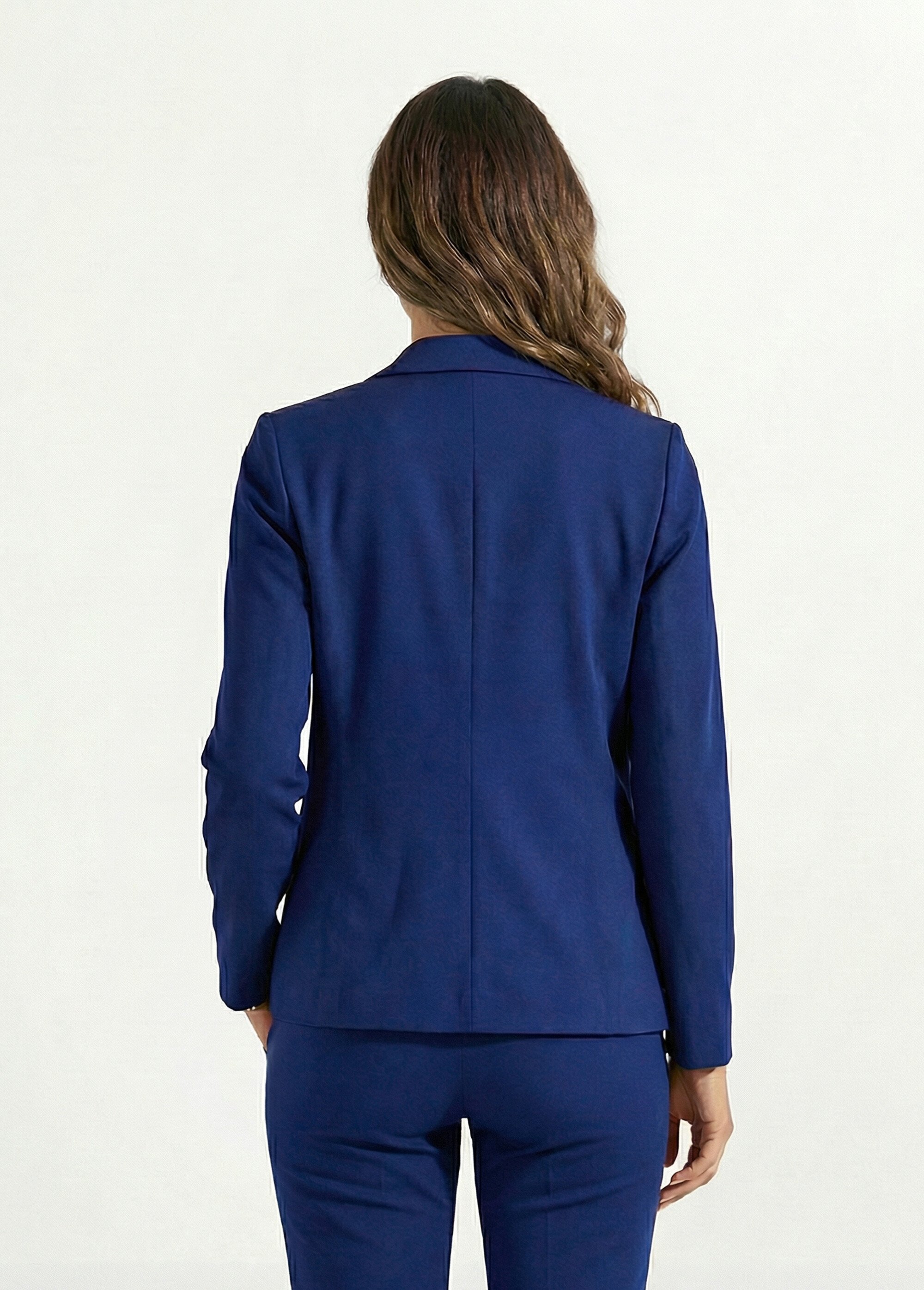 Veste droite boutonnée maille milano unie Femme Bleu TISSERAND DO1