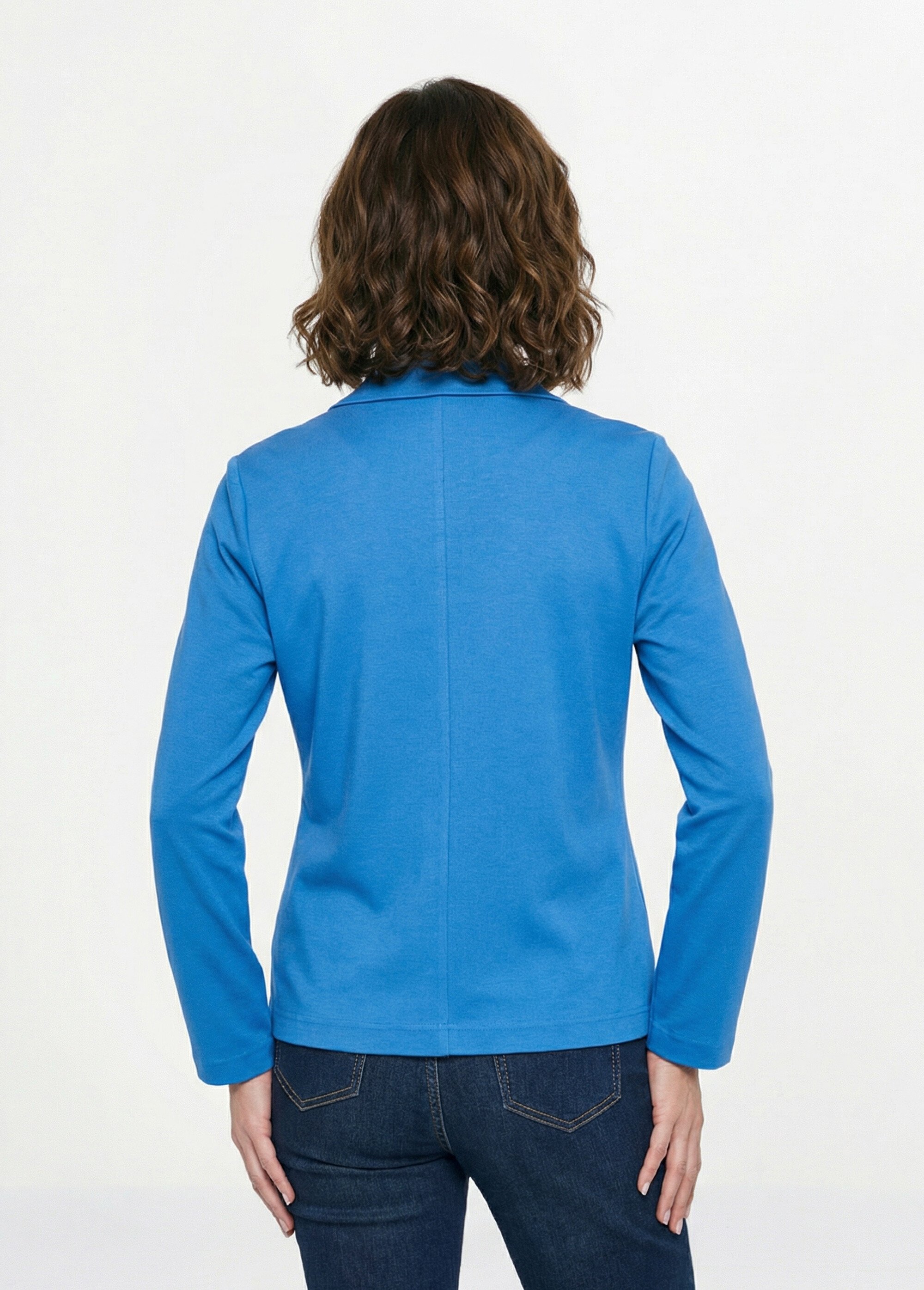 Veste droite boutonnée maille milano unie