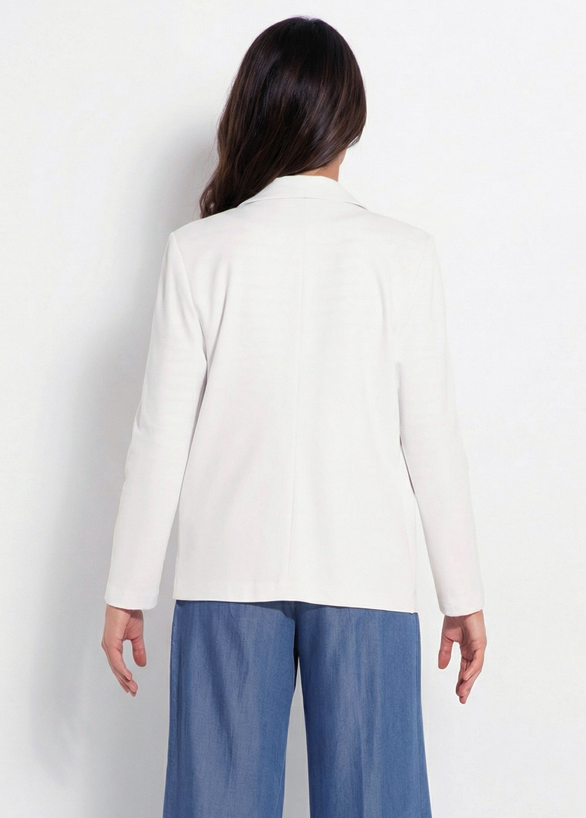 Veste droite boutonnée maille milano unie Femme Blanc TISSERAND DO1