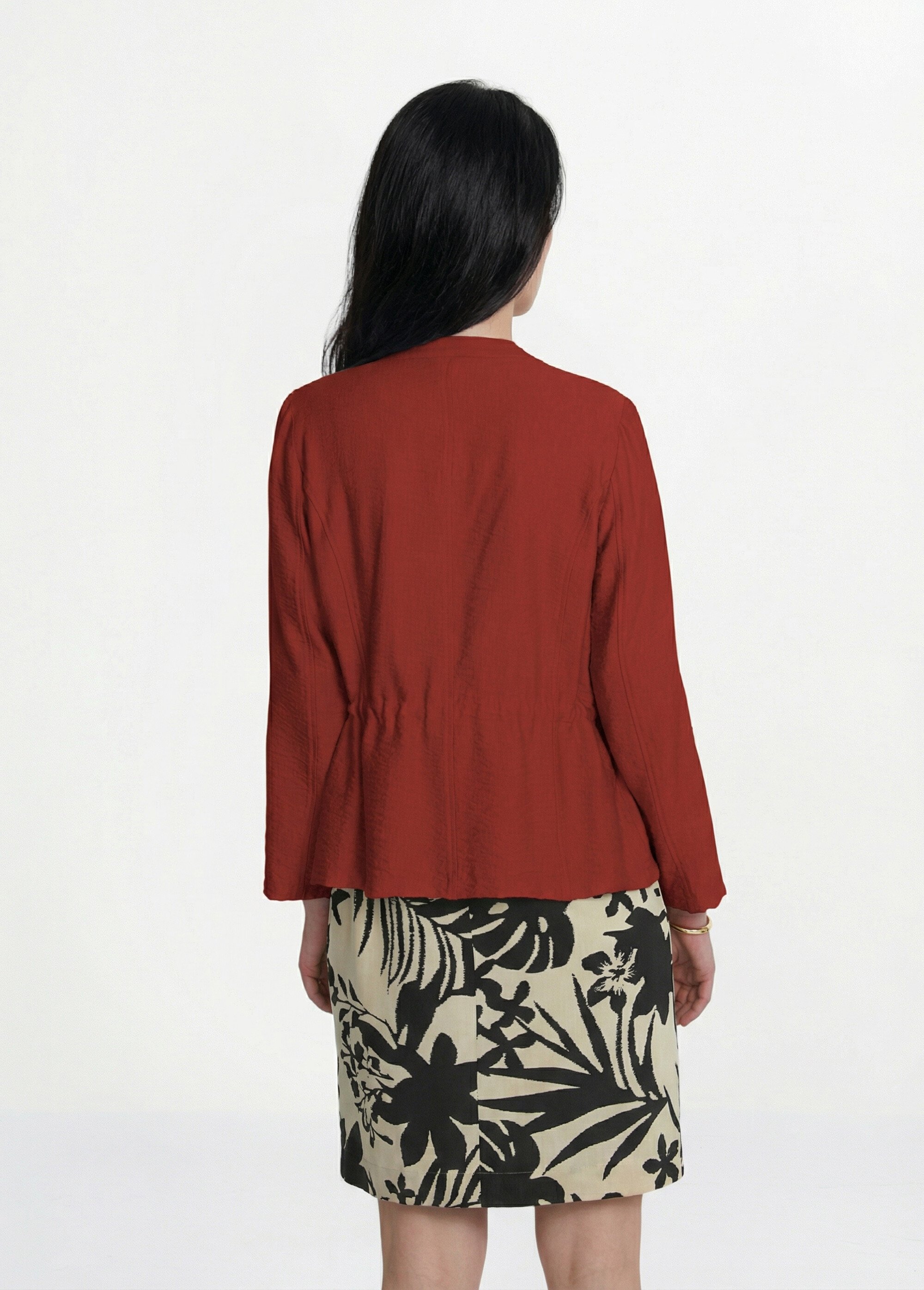 Veste saharienne sans col manches longues Femme Orange TOUAREG DO1
