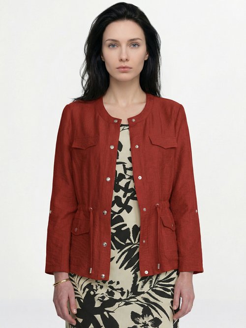 Veste saharienne sans col manches longues Femme Orange TOUAREG FA1