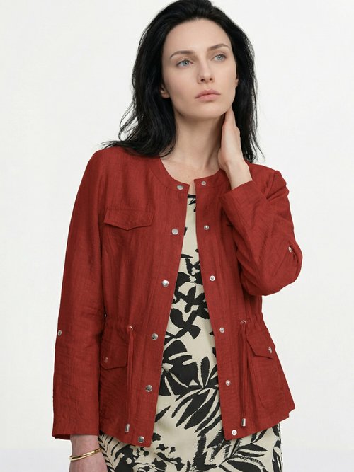 Veste saharienne sans col manches longues Femme Orange TOUAREG MV1