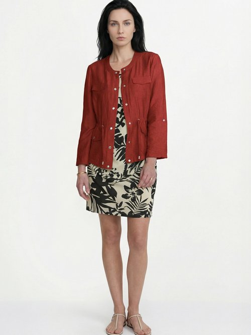 Veste saharienne sans col manches longues Femme Orange TOUAREG SI1