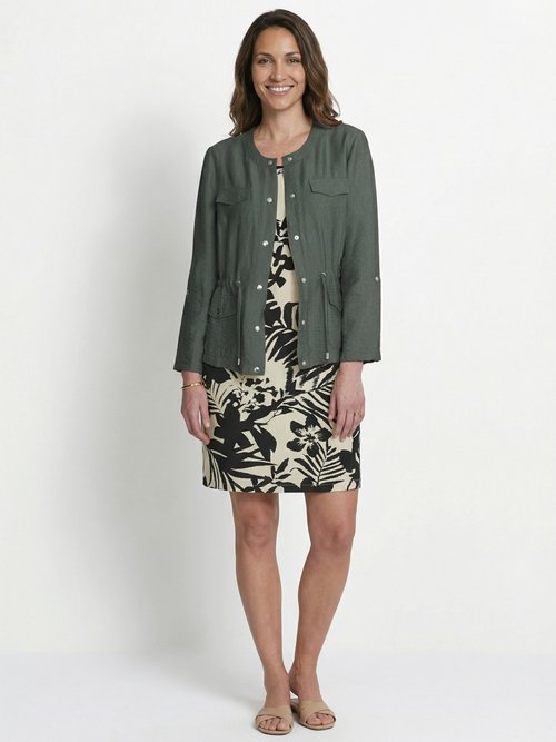 Veste saharienne sans col manches longues Femme Vert TOUAREG SI1
