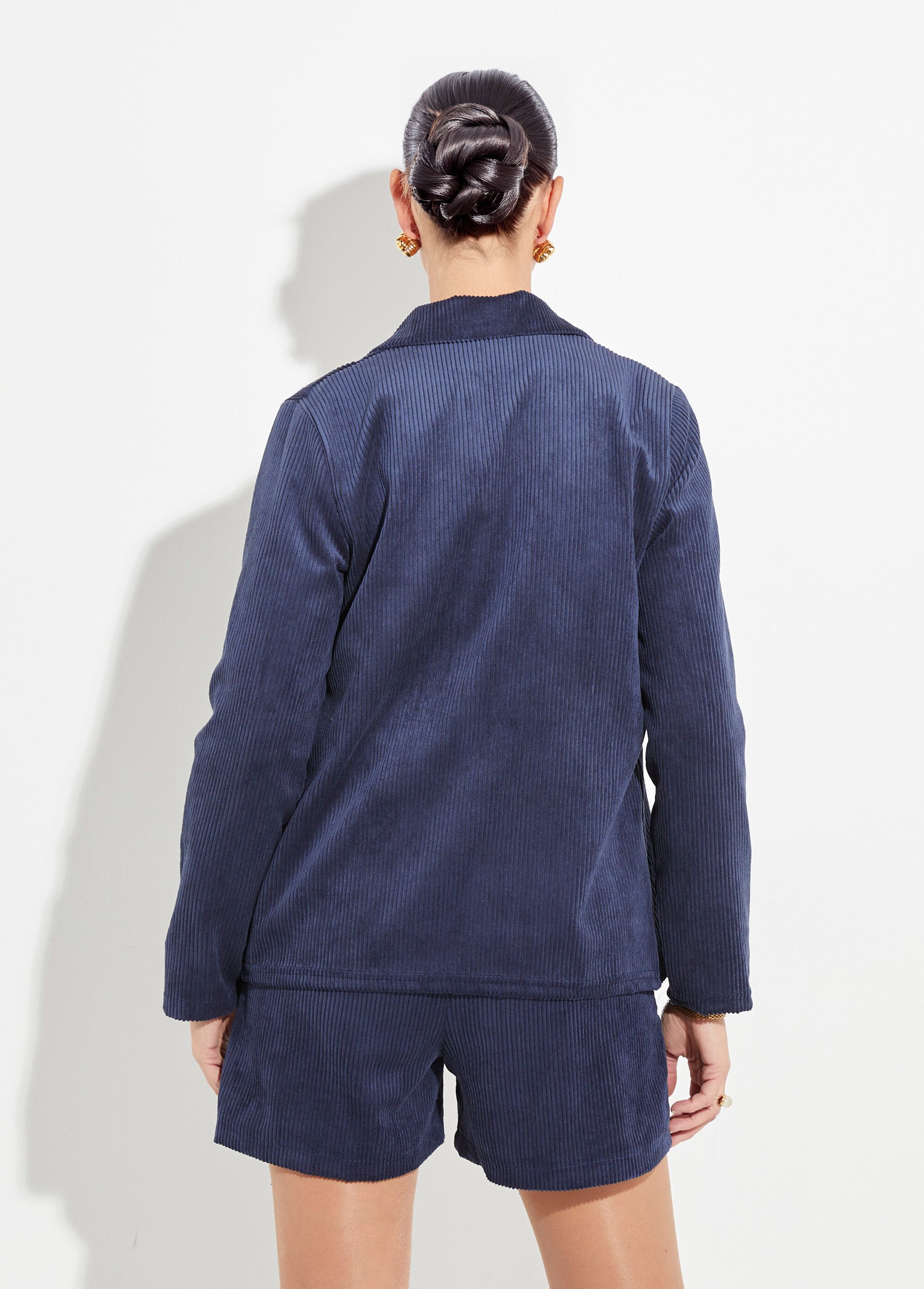 Veste velours grosses cotes, col tailleur