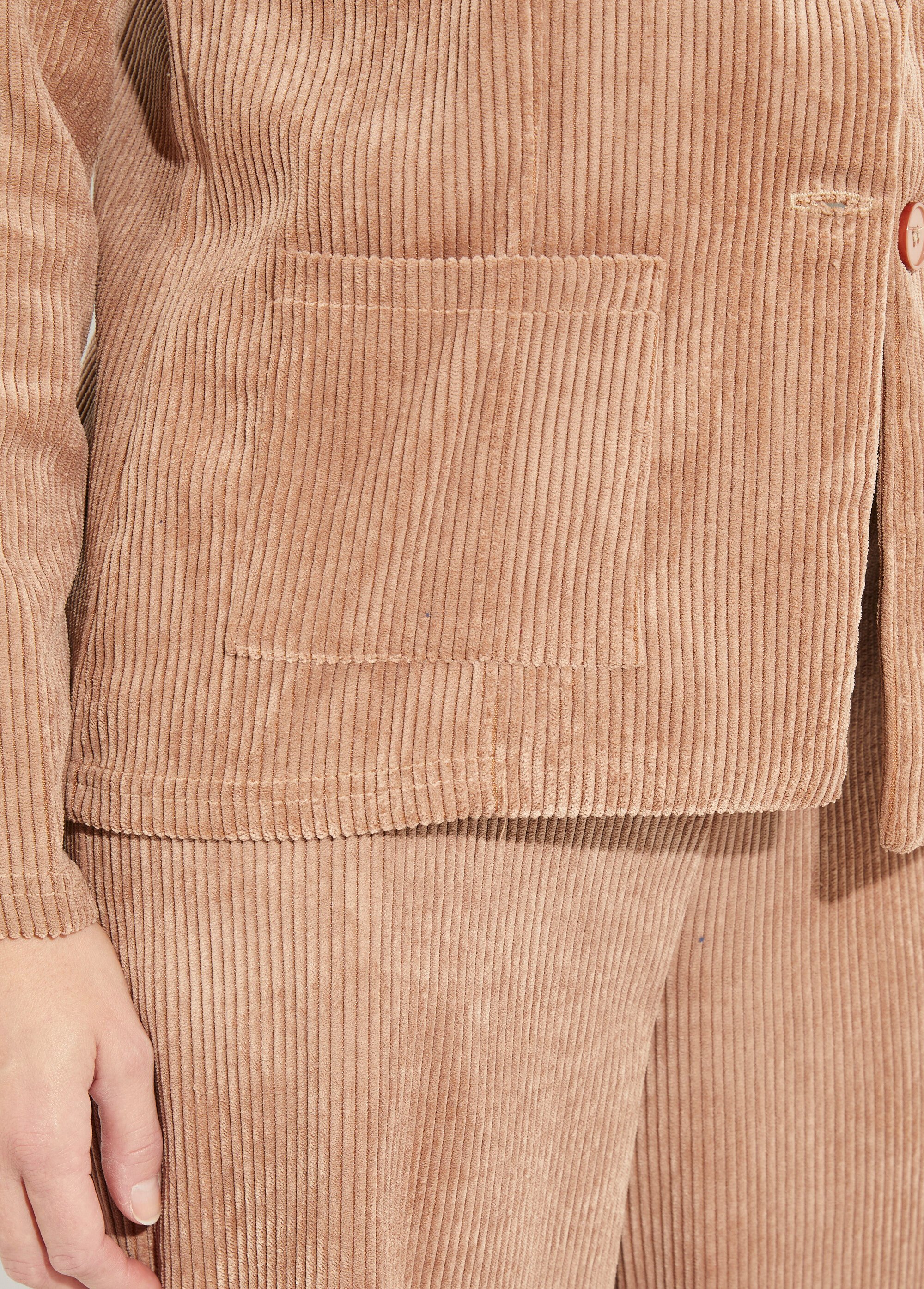 Veste velours grosses cotes, col tailleur Femme Marron TM-JOUR DE2