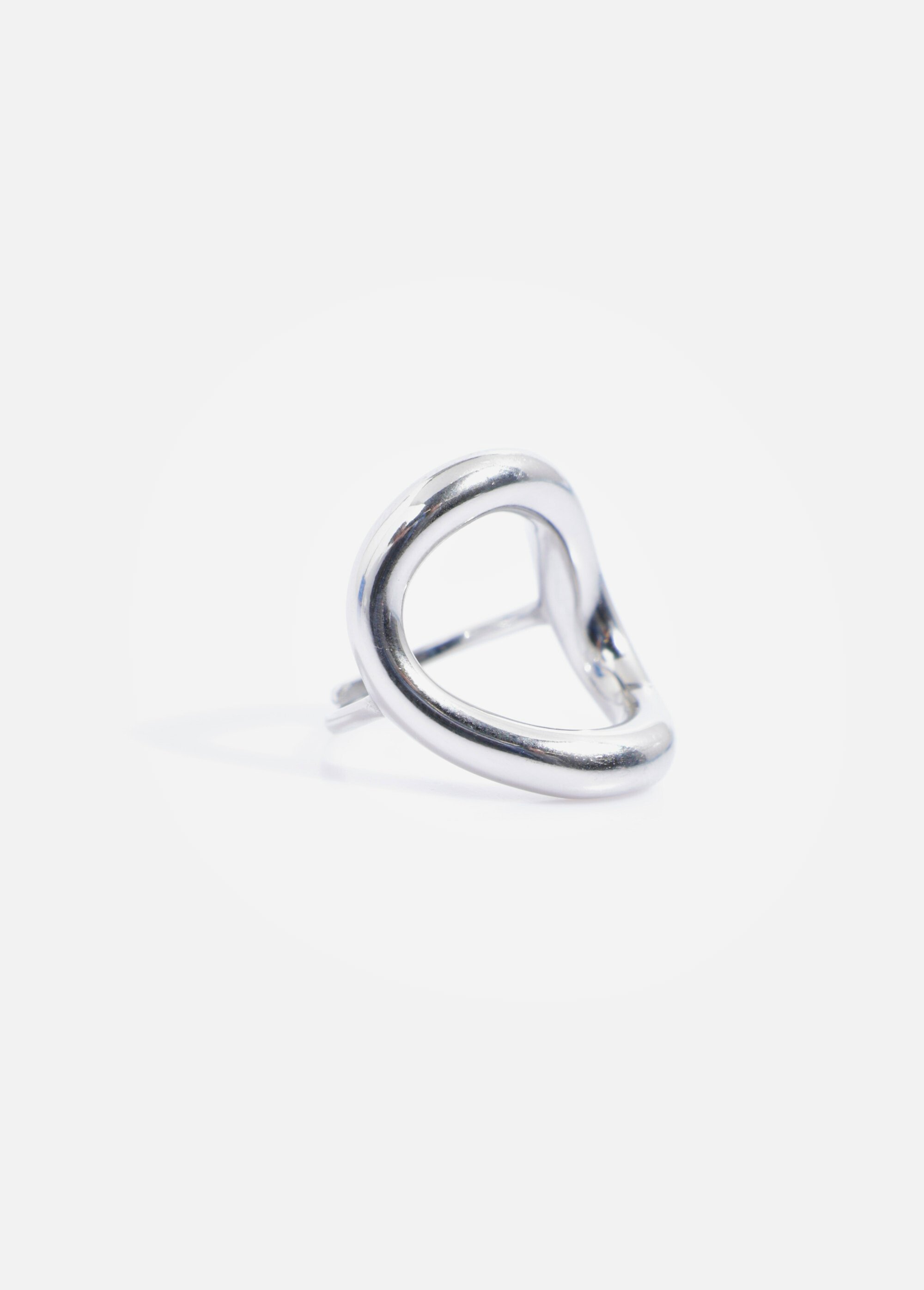 Bague ellipse stylisée acier inoxydable