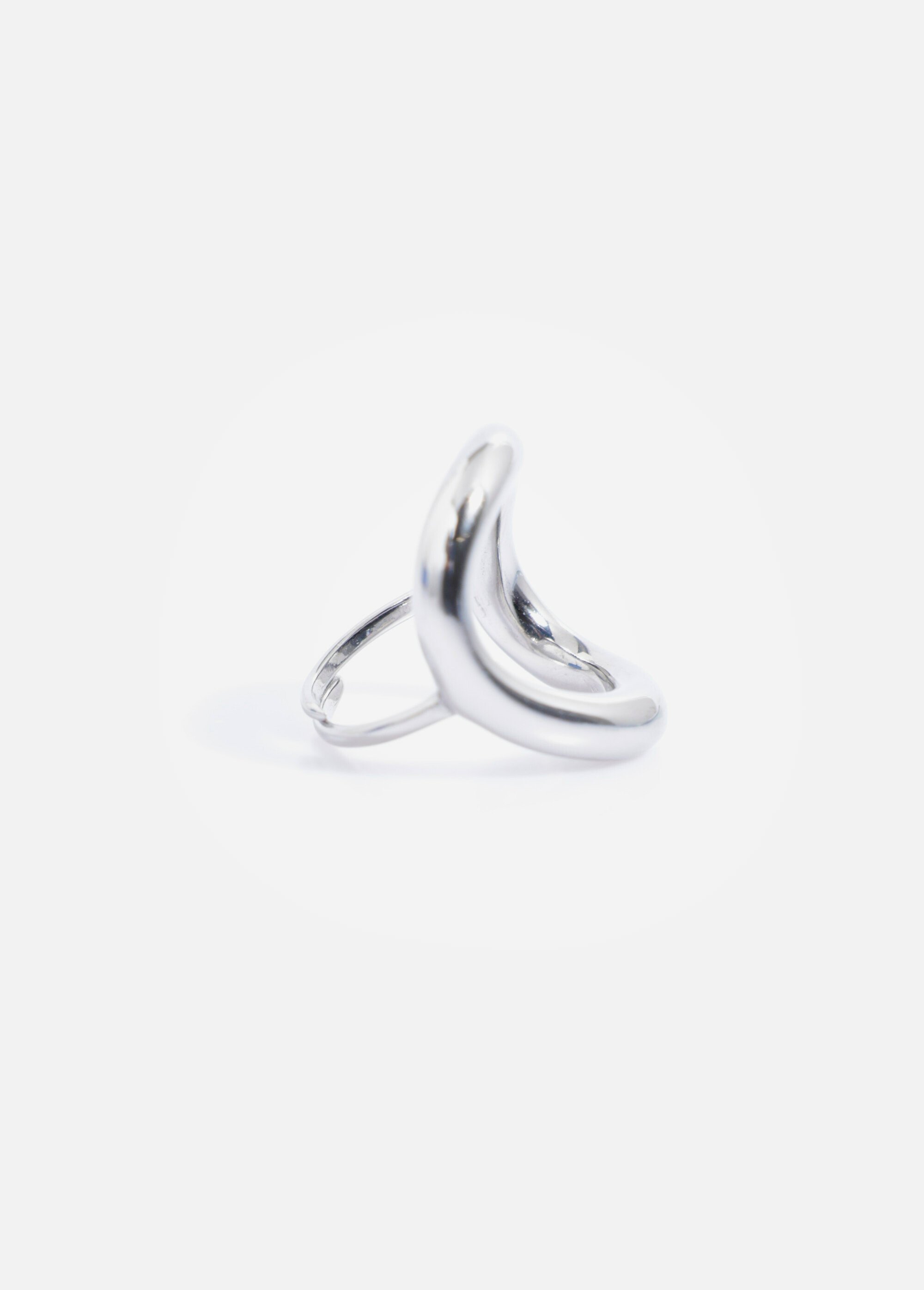 Bague ellipse stylisée acier inoxydable Argenté AE-BA812540 DE2