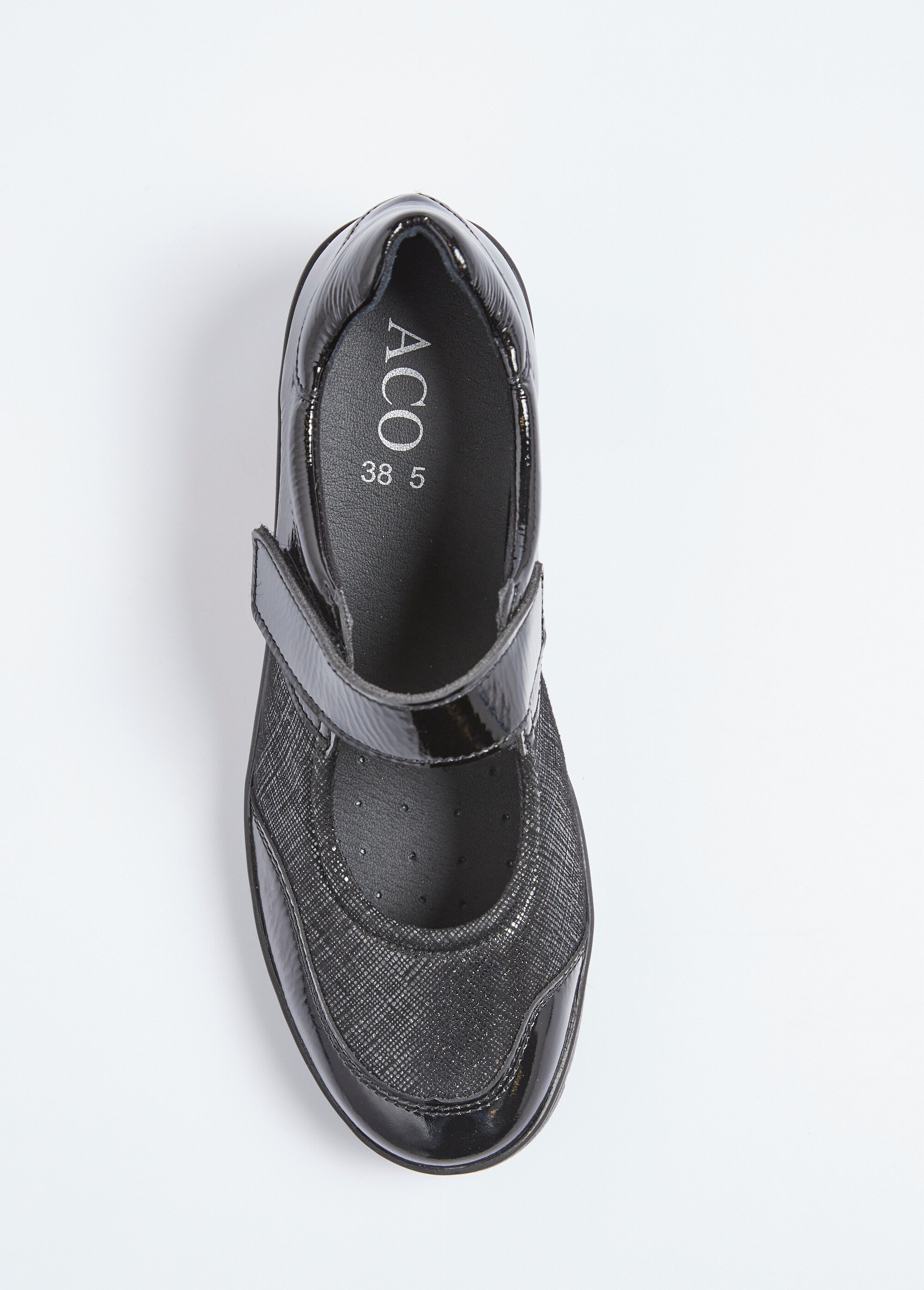 Ballerines scratchées pieds sensibles grande largeur Femme Noir OTOLOGI OV1