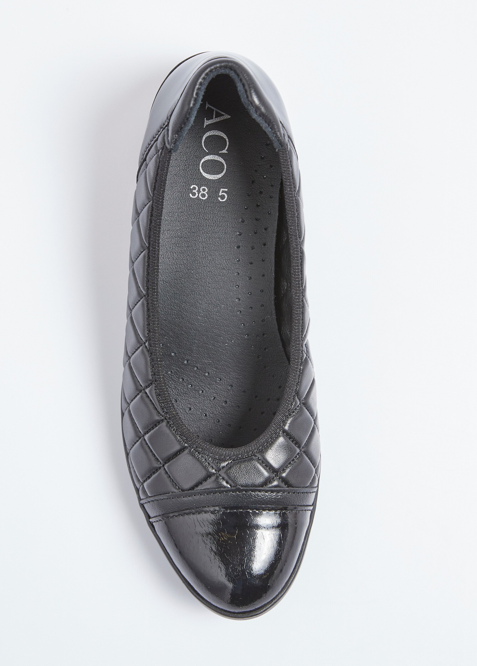 Ballerines stretch compensées largeur confort Femme Noir OGLON OV1