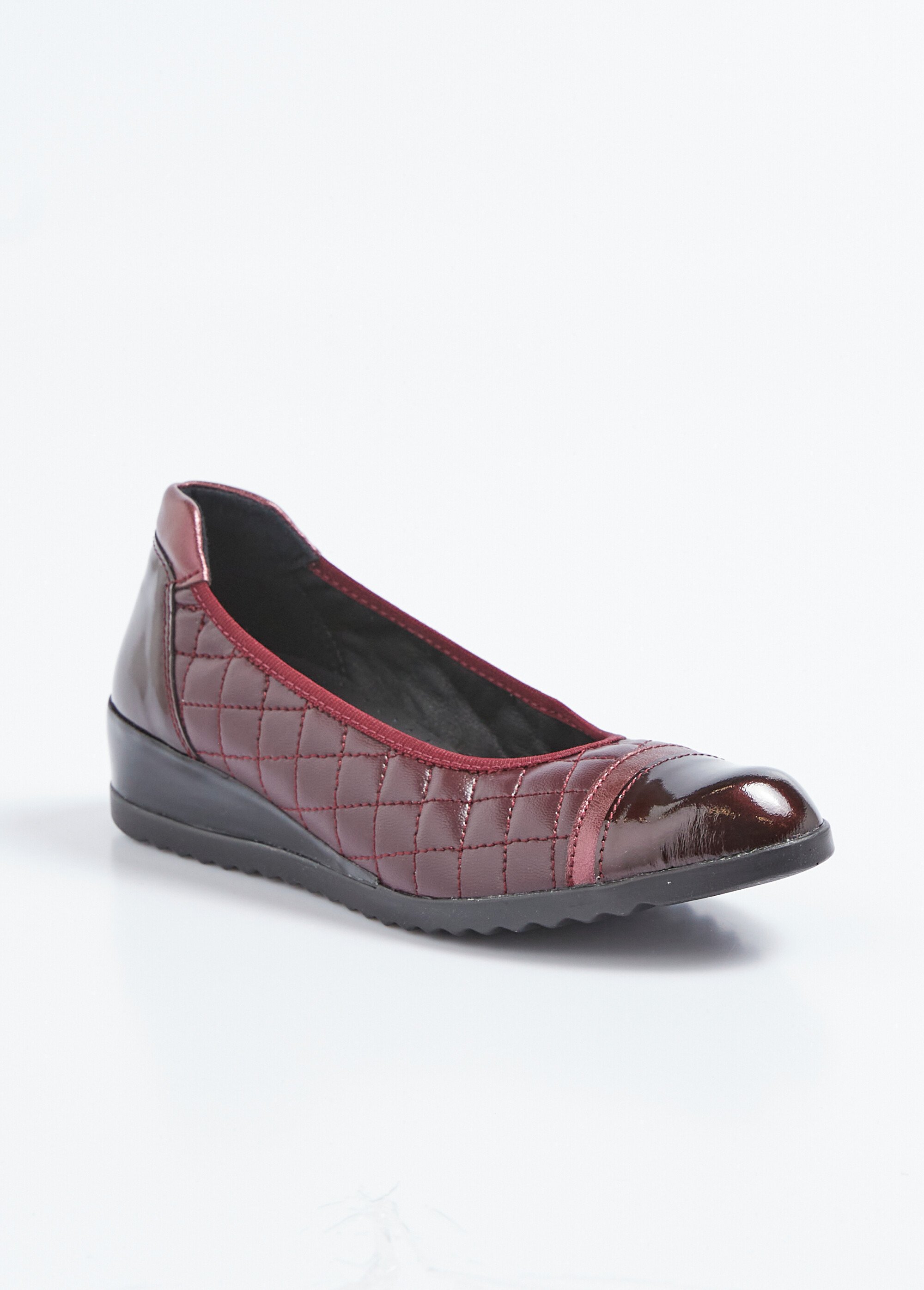 Ballerines stretch compensées largeur confort Femme Rouge OGLON FA1