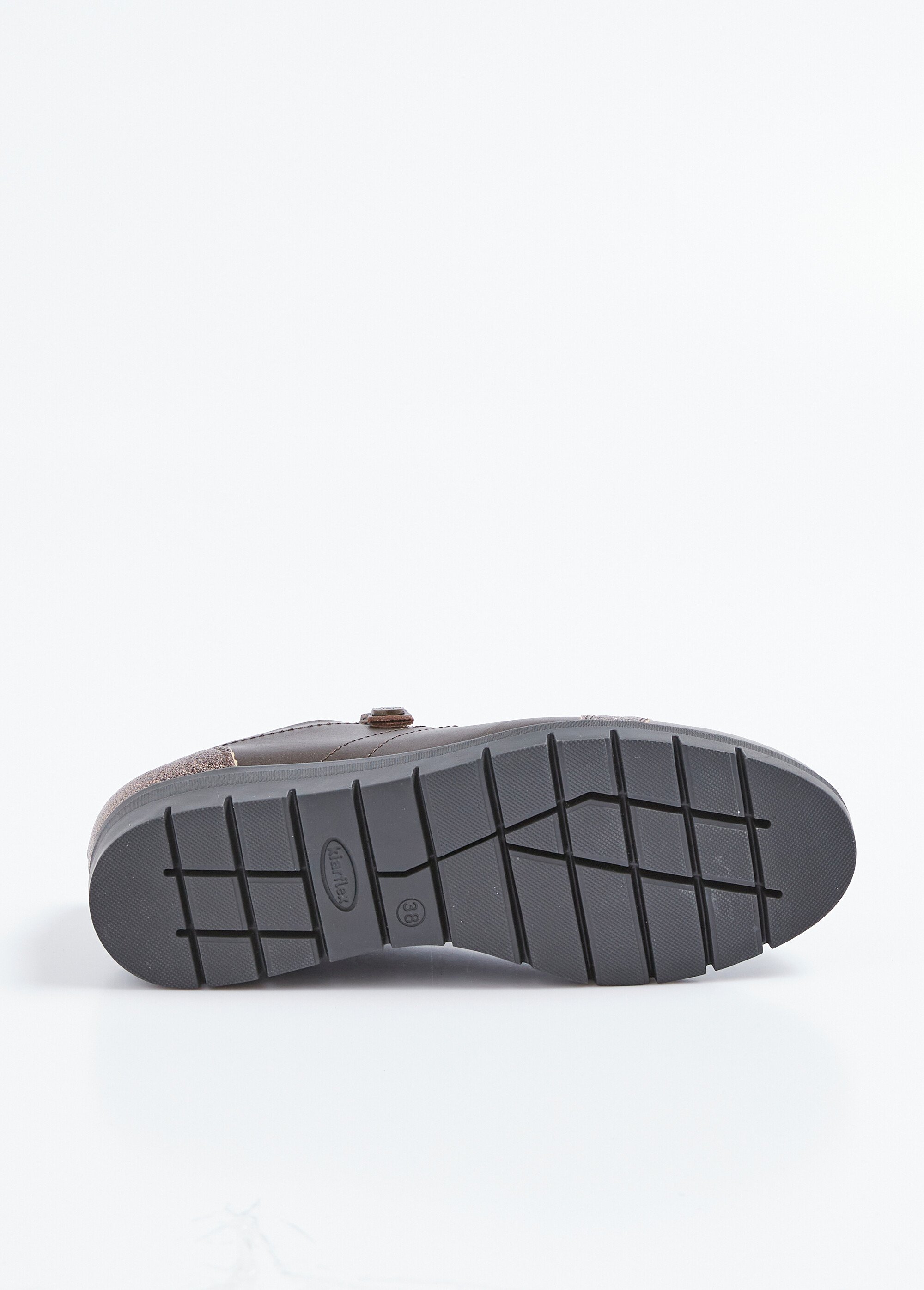 Baskets bi-matière lacées zippées largeur confort Femme Marron OPERA UN1
