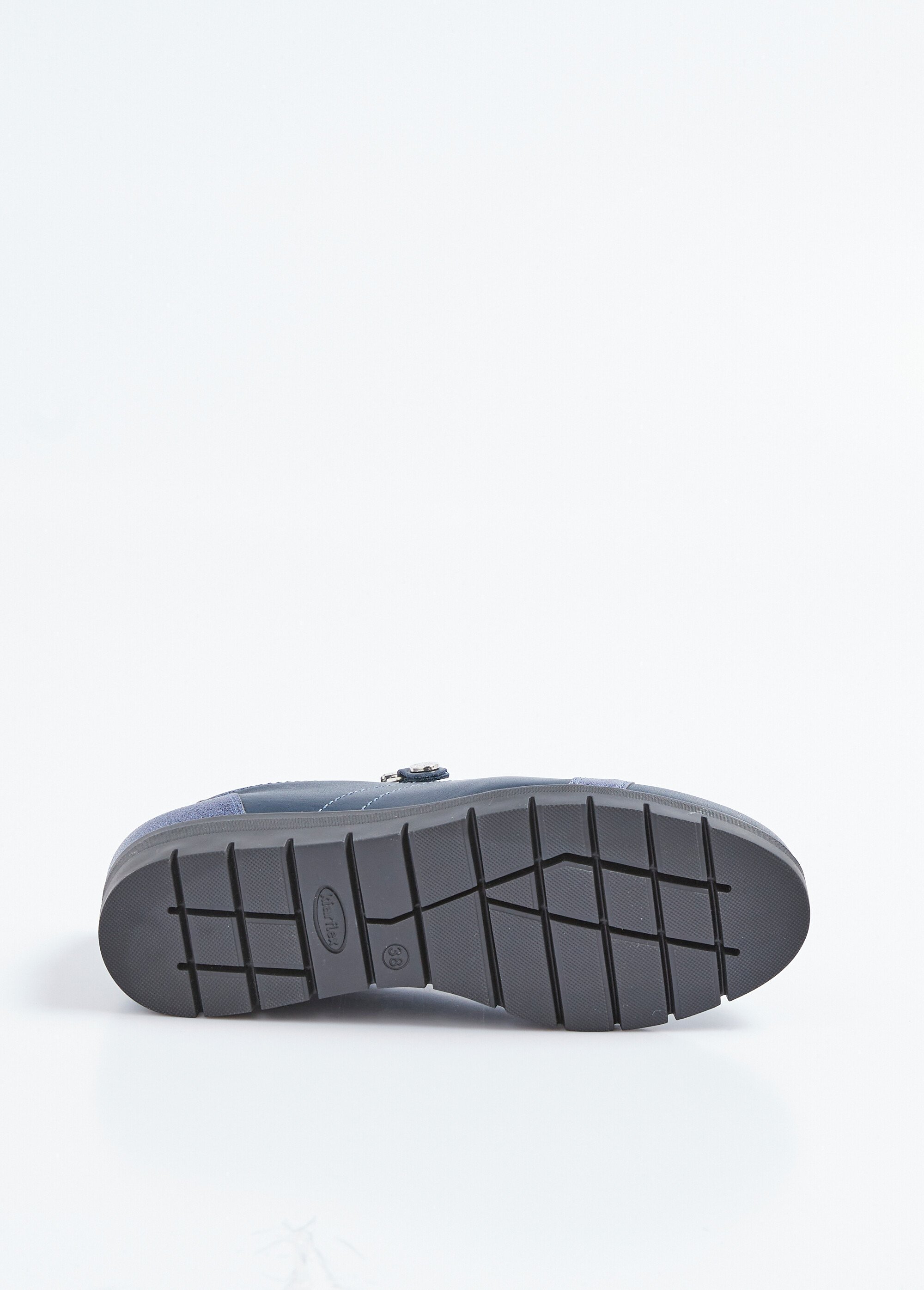 Baskets bi-matière lacées zippées largeur confort Femme Bleu OPERA UN1