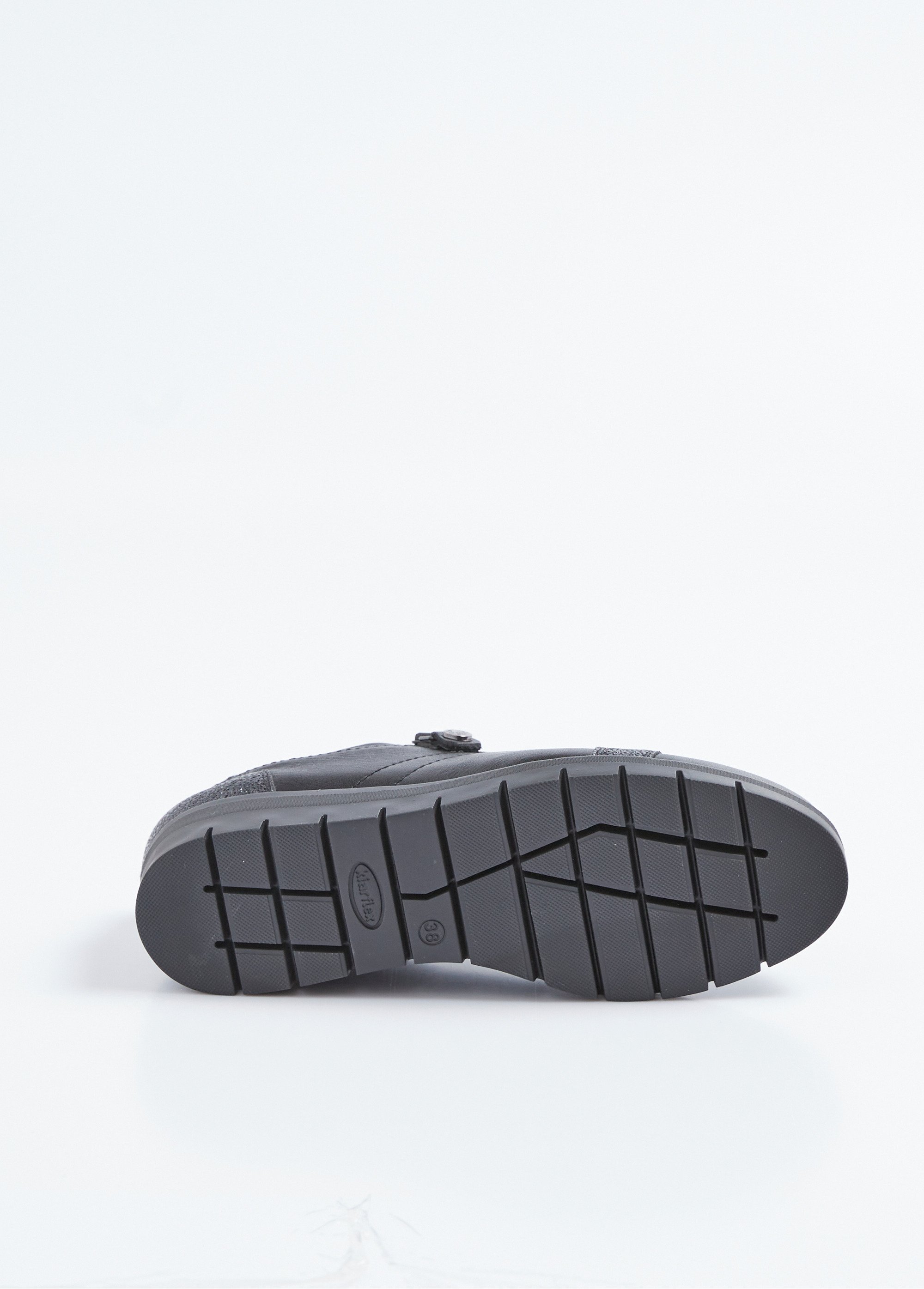 Baskets bi-matière lacées zippées largeur confort Femme Noir OPERA UN1