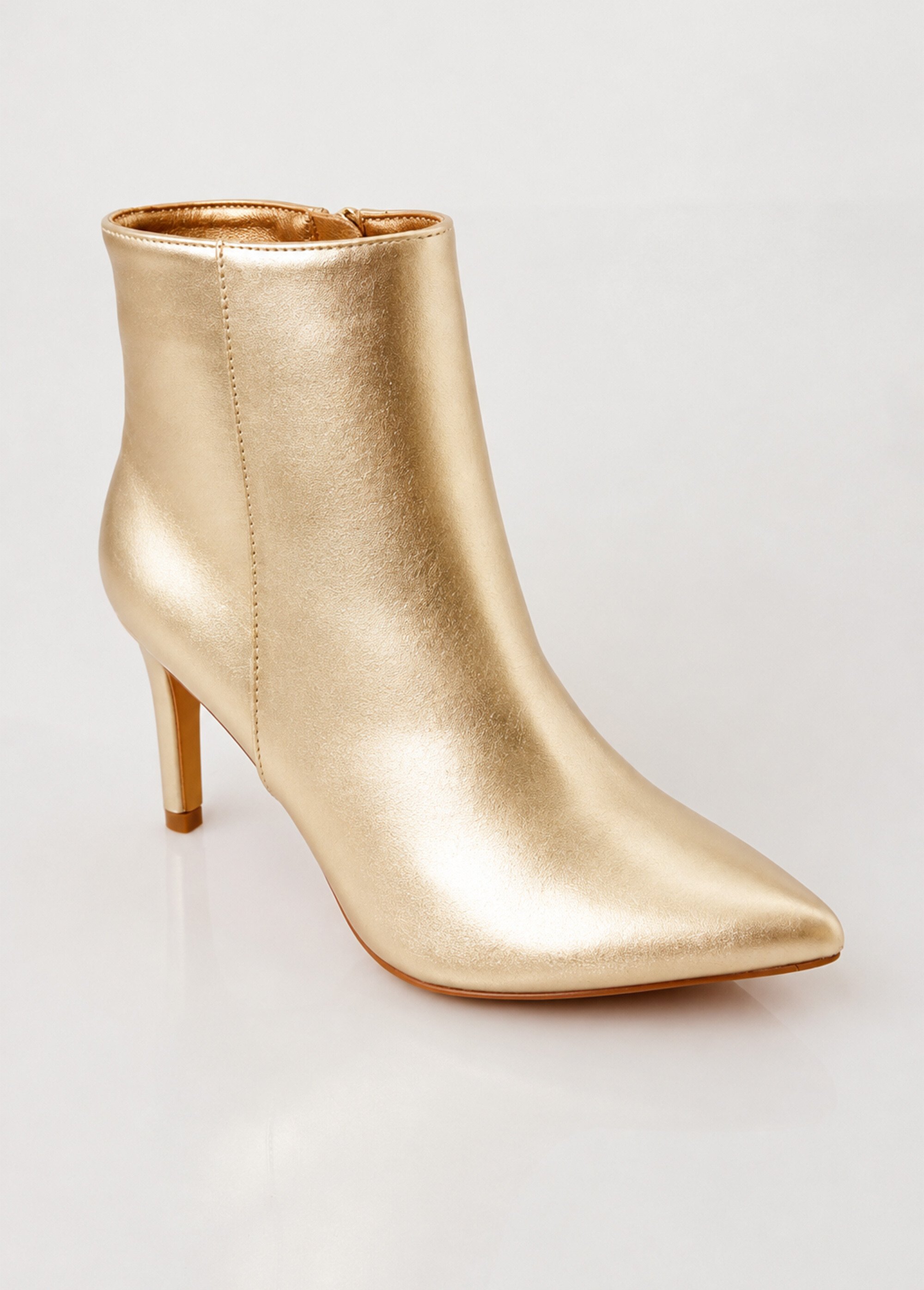 Boots métallisées talon aiguille Femme Doré LBSBKKX7550 FA1