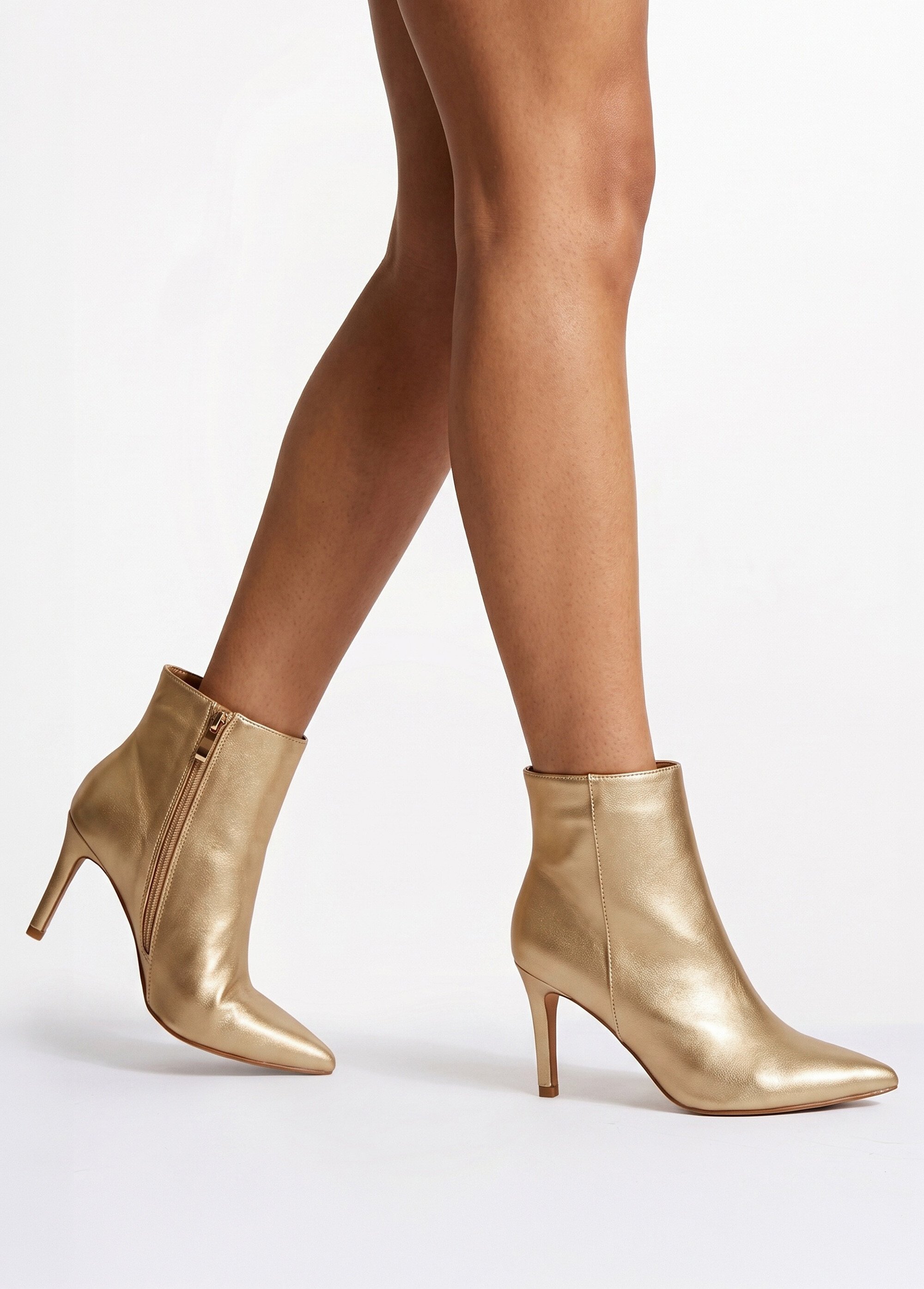 Boots métallisées talon aiguille Femme Doré LBSBKKX7550 SI1
