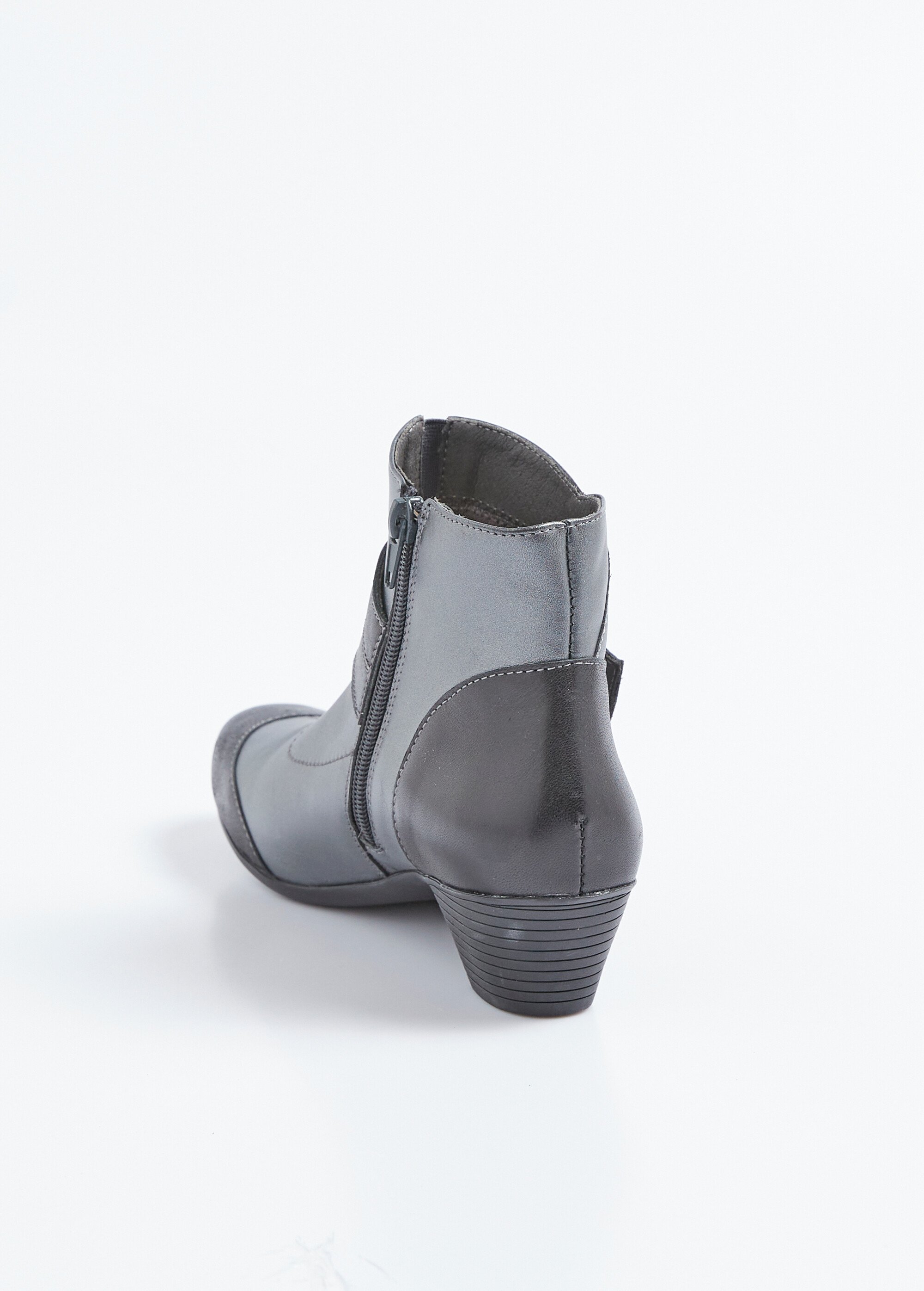 Boots zippées cuir talon décroché