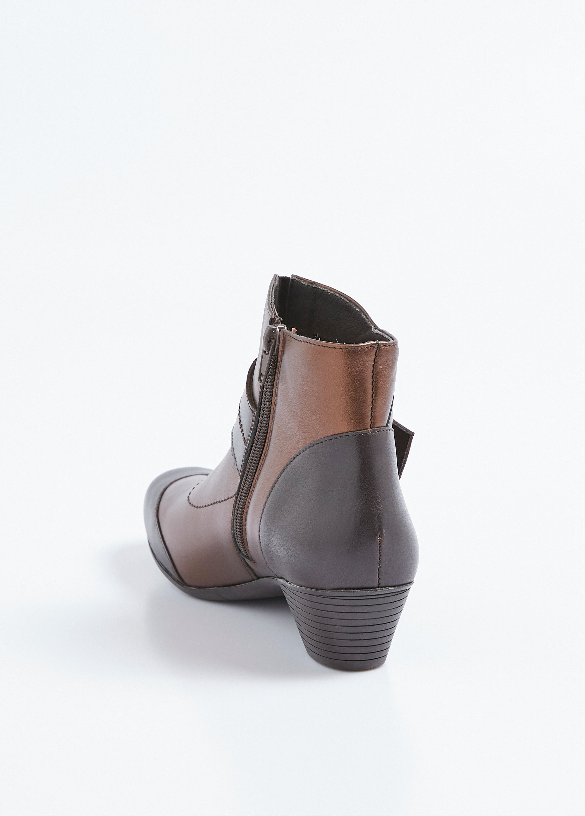 Boots zippées cuir talon décroché Femme Marron OPALE DO1